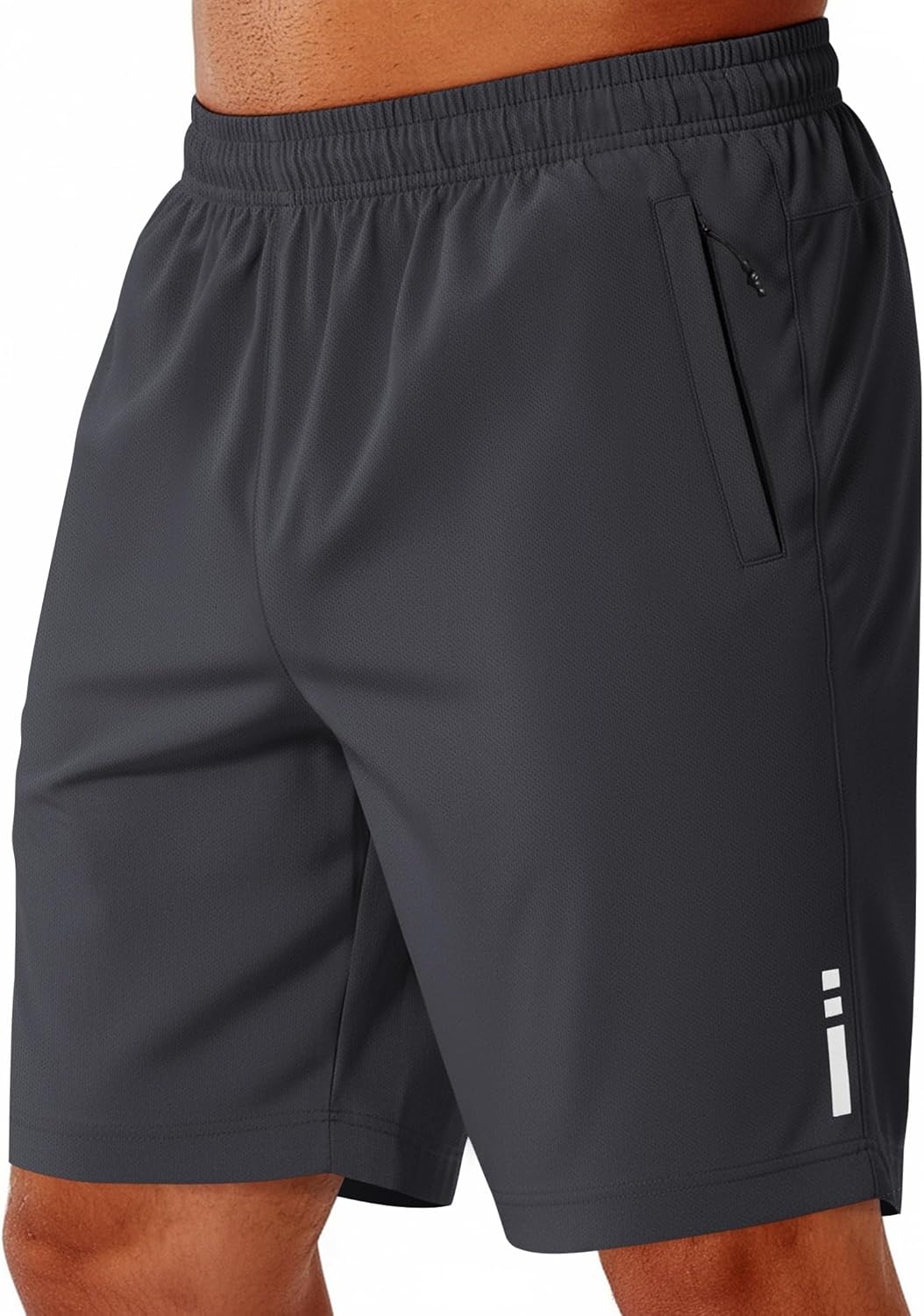 COOFANDY Mens Athletic Running Shorts 9" Lightweight Quick Dry Drawstring Mesh Gym Shorts with Zipper Pockets