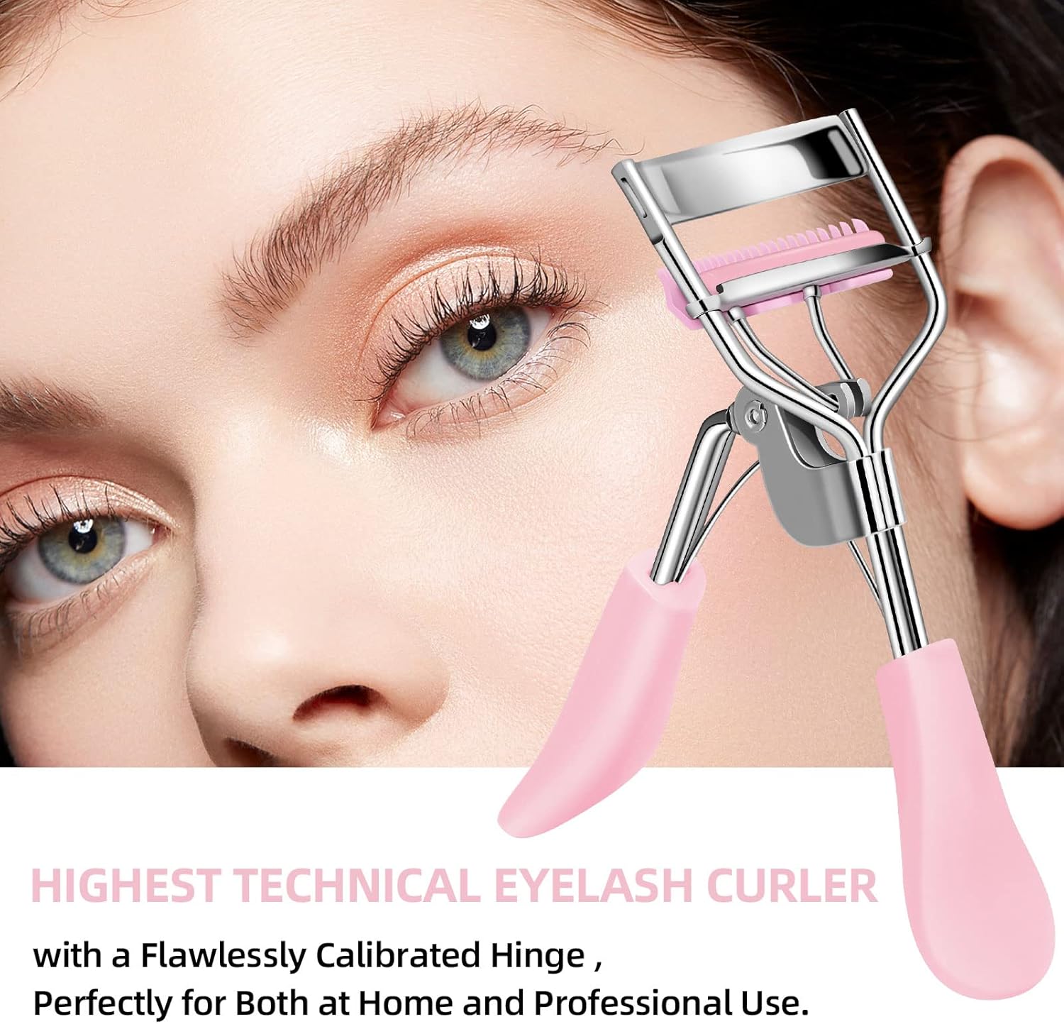 Eyelash Curler with Comb Fit All Eye Shape Curved Eyelash Curlers,Natural and Long Lasting Lash Curler for Women Make Up Gift(Pink) - Image 5