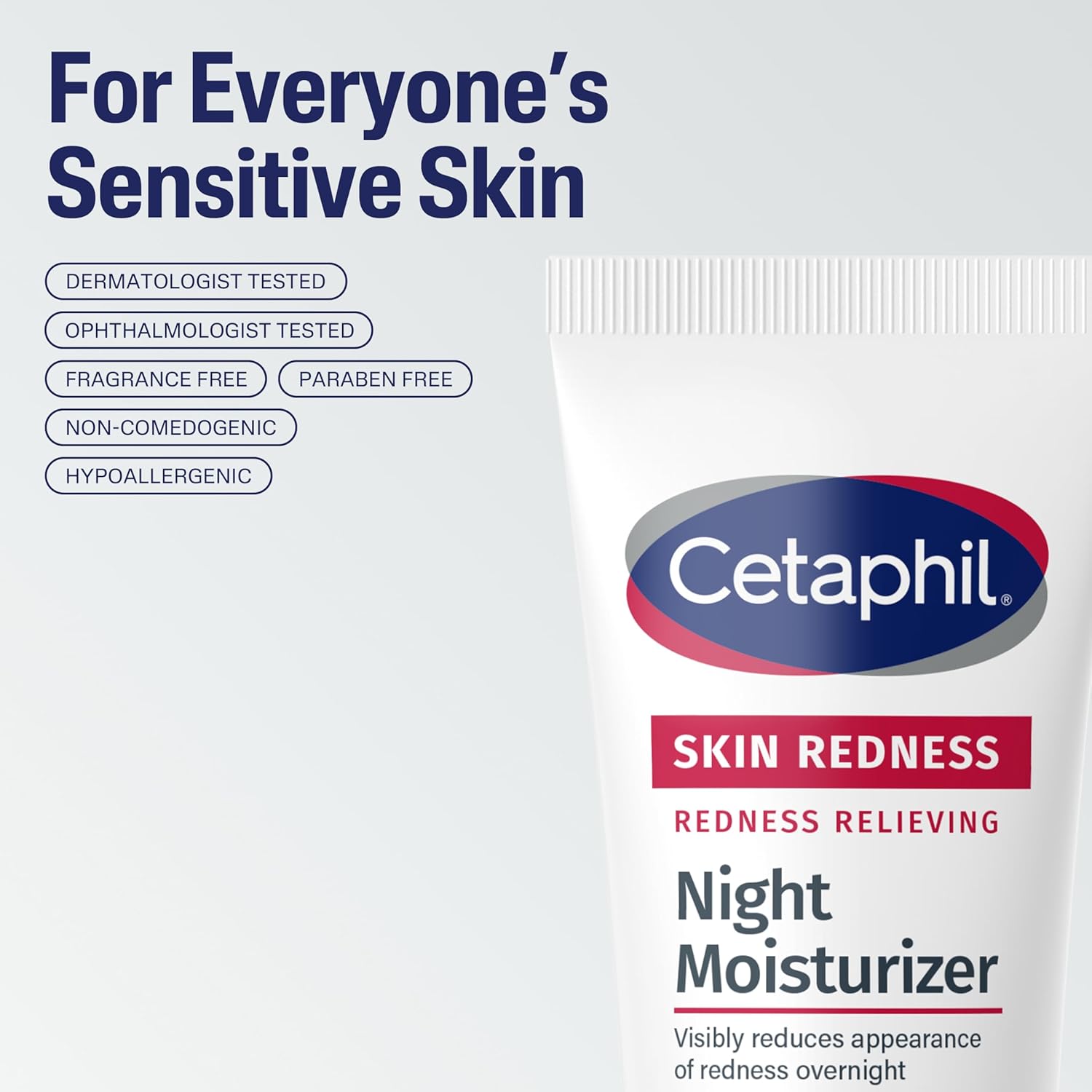 Cetaphil Night Cream, Redness Relieving Night Moisturizer for Face, 1.7 fl oz, For Dry, Redness-Prone Skin, Hypoallergenic, Fragrance Free - Image 6
