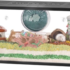 BUCATSTATE Hamster Cage Metal 2.0 – Large Hamster Enclosure Stackable with Top Access Easy Assemble 39.3L*19.7W*20.6H Inches Dwarf Syrian Hamster Tank for Gerbil, Mouse, Rat (774sq inch Black)