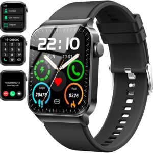 Smart Watch for Men Women, Fitness Tracker Heart Rate Monitor, 1.85″ Touch HD Smartwatch for Android iOS IP68 Swimming Waterproof for 100+ Sport Modes, Sleep Tracking, Step Pedometer Calories Tracker