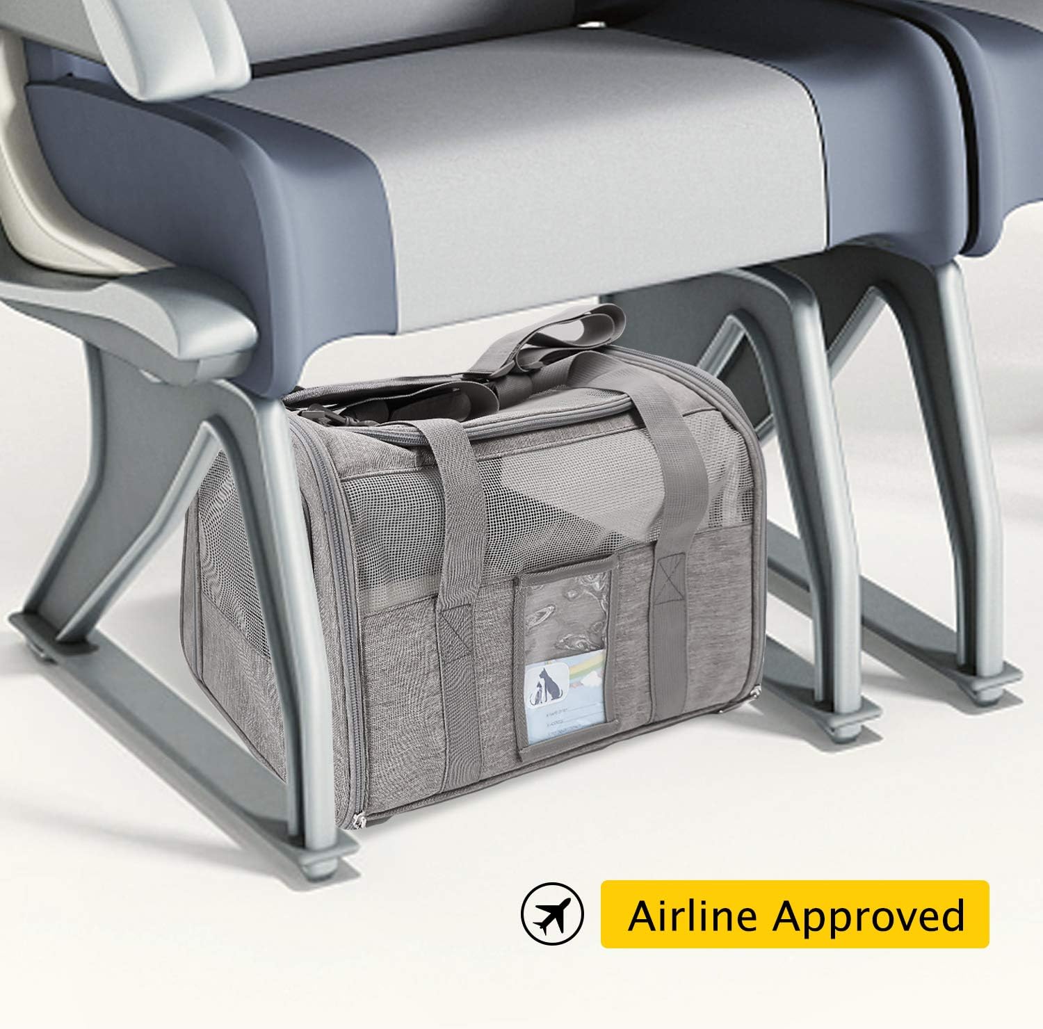 Refrze Cat Carrier for Large Cats 20 lbs, Medium Cat Under 25 lbs, Dog Carriers for Small Dogs, Soft Travel Pet Carrier for 2 Cats Small Dogs, Grey - Image 5
