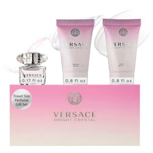 Versace Versace Bright Crystal By Versace for Women – 3 Pc Gift Set 5ml EDT Splash, 2x25ml Shower Gel, Body Lotion