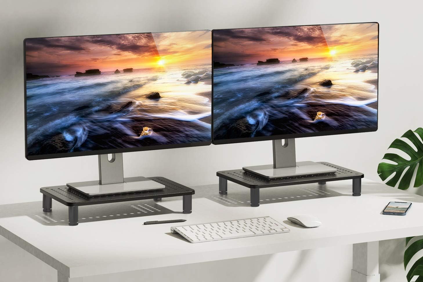 Husky Mounts Monitor Riser Laptop Stand, Adjustable Legs, Stackable, 14.5" x 9.25" x 3.25" Max Height, Matte Black Steel, 1 Stand - Image 7