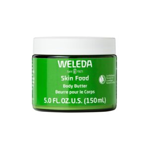 Weleda Skin Food Body Butter 5 Fluid Ounce, Sustainable Glass Jar, Plant Rich Hydrating Moisturizer with Shea and Cocoa Butter, Sweet Almond Oil and Pansy