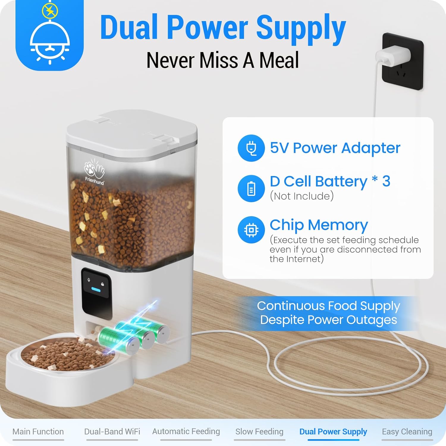 Automatic Cat Feeder with 5G WiFi: Automatic Dog Feeder with Slow Feed & Smart APP Control, 7L Timed Auto Cat Food Dispenser with Alexa for Pets, Detachable for Easy Cleaning - 29 Cups - Image 6
