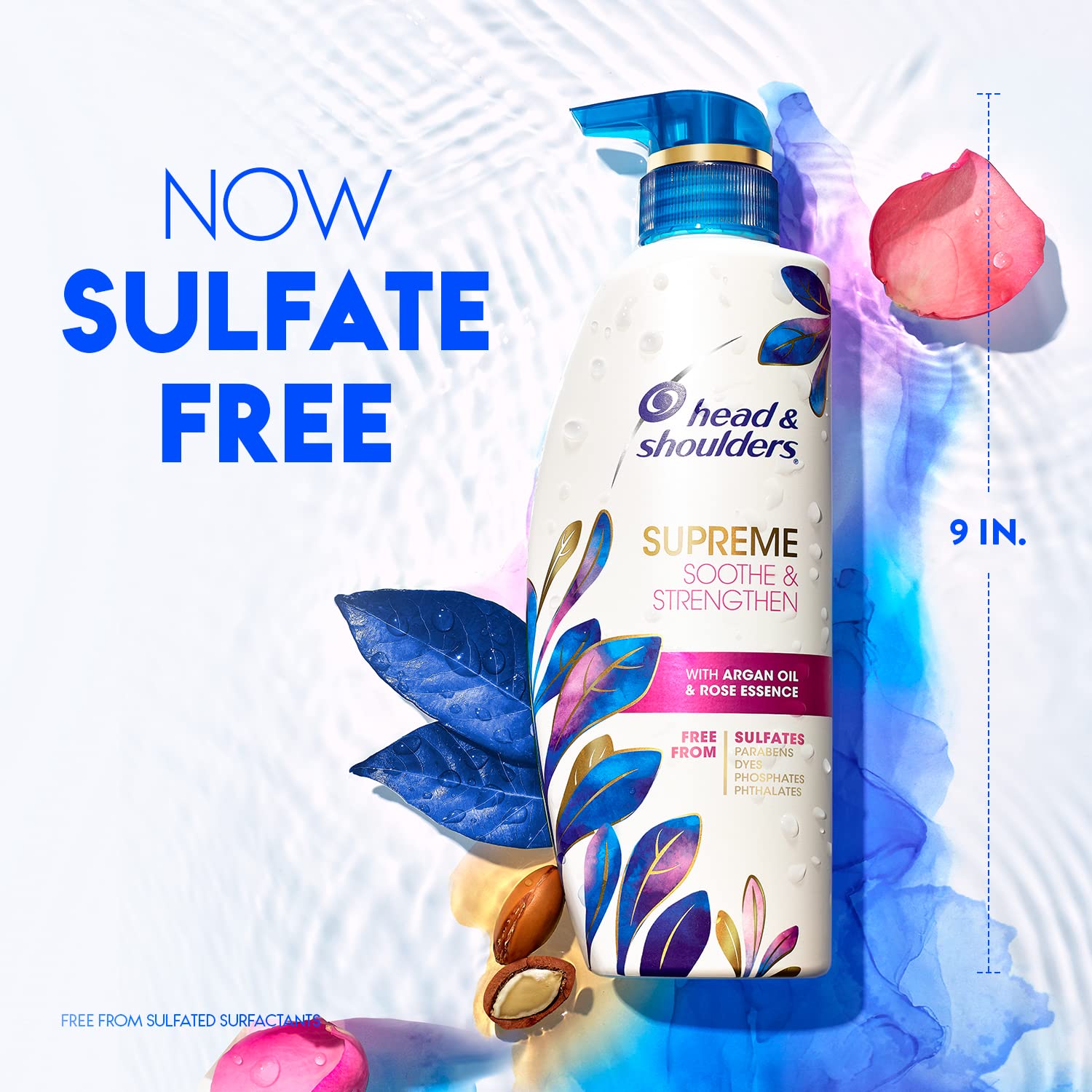 Head & Shoulders Supreme Anti-Dandruff Shampoo and Conditioner Set, 1% Pyrithione Zinc, Sulfate-Free, Argan Oil and Rose Essence, for Dry Scalp and Dandruff, 21.2 fl oz - Image 2