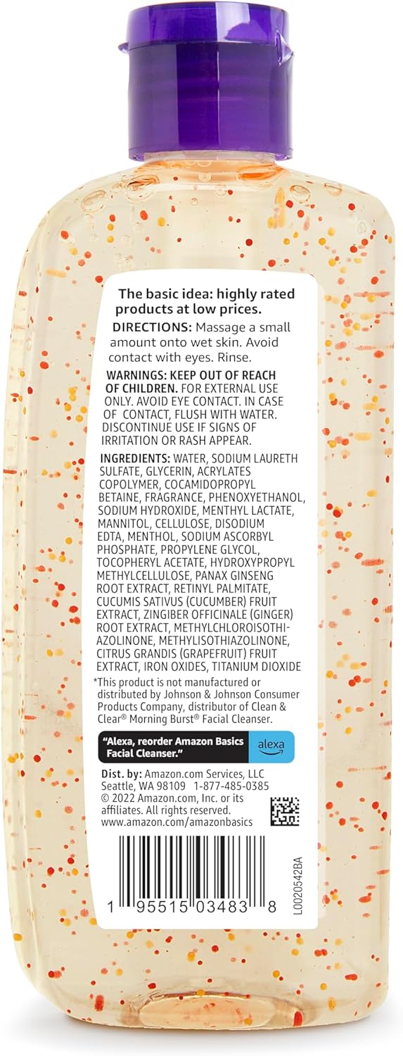 Amazon Basics Morning Fresh Facial Cleanser with Ginseng and Vitamin C, 8 fl oz - Image 3