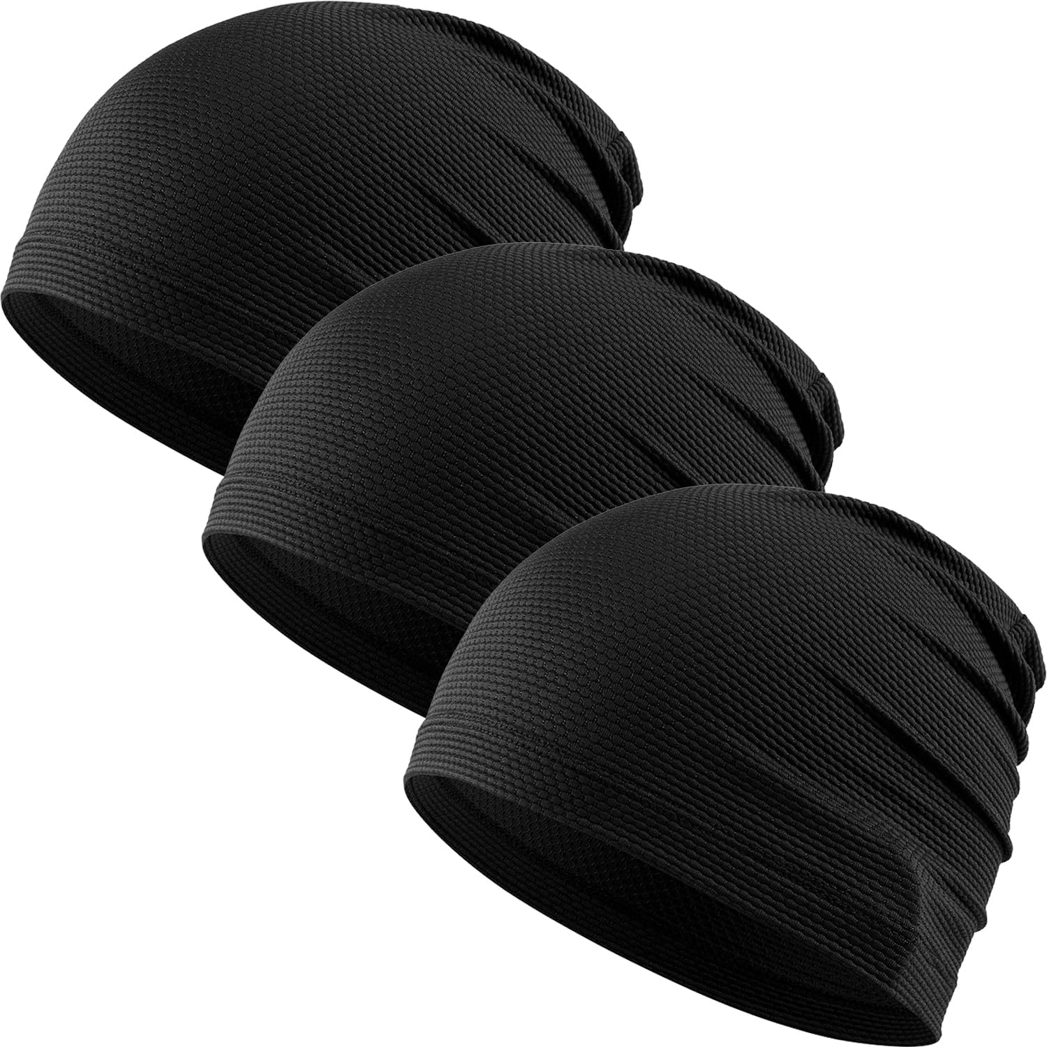 WTACTFUL 3-Pack Cooling Skull Caps for Men & Women - Breathable 3D Mesh Running Caps for Cycling, Gym & Summer & Winter