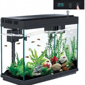 BARKBUDDY Fish Tank 2.4 Gallon Aquarium Kit, Self Cleaning Fish Tank, 7-Color Light 3-in-1 Quiet Pump Betta Fish Tank, Gold Fish Aquarium Starter Kit with Filter for Home, Office Corner