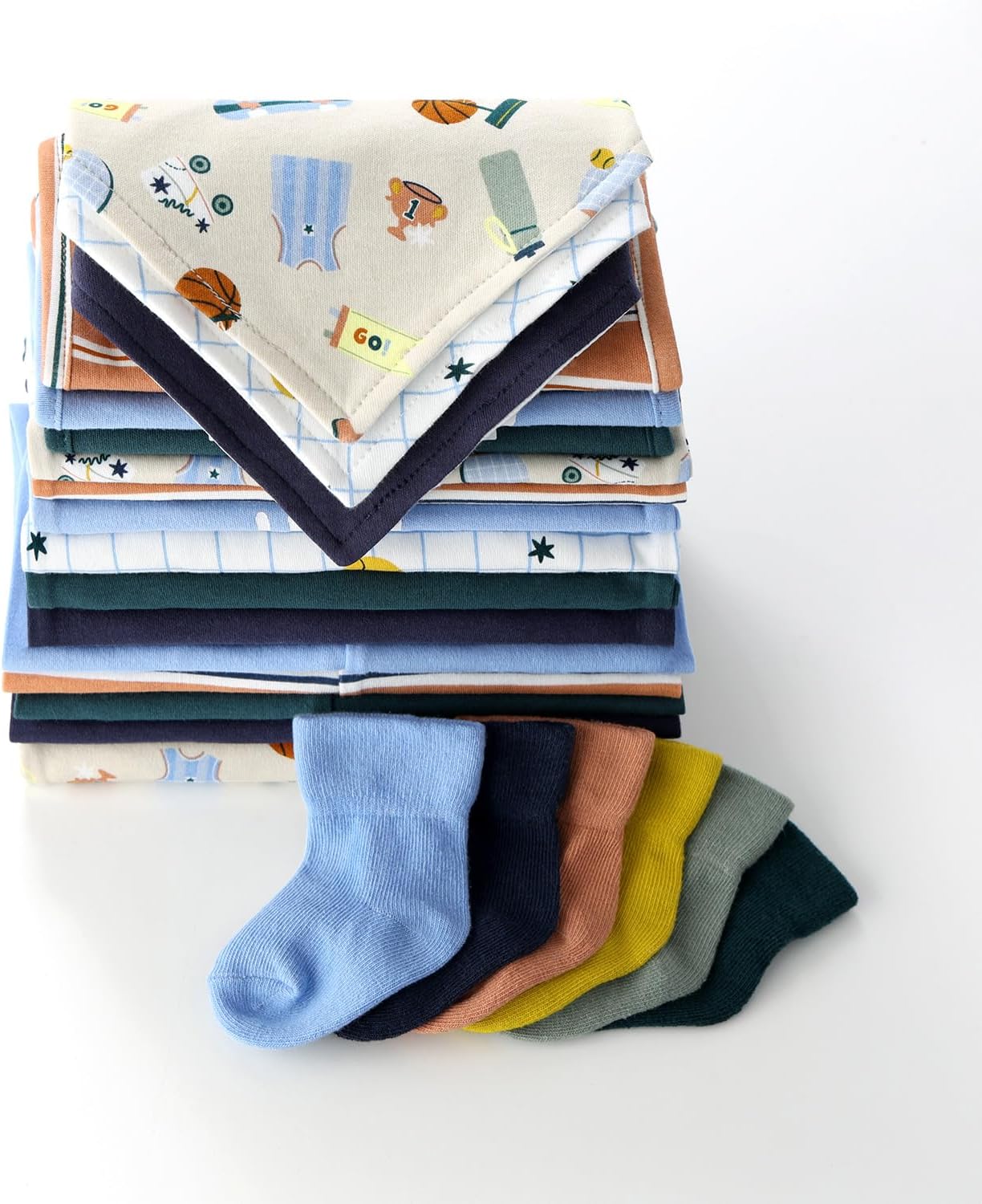 The Peanutshell 23-Piece Baby Boy Clothing Set, 100% Cotton, Newborn Essentials Must Haves, Blue & Multicolor - Image 7