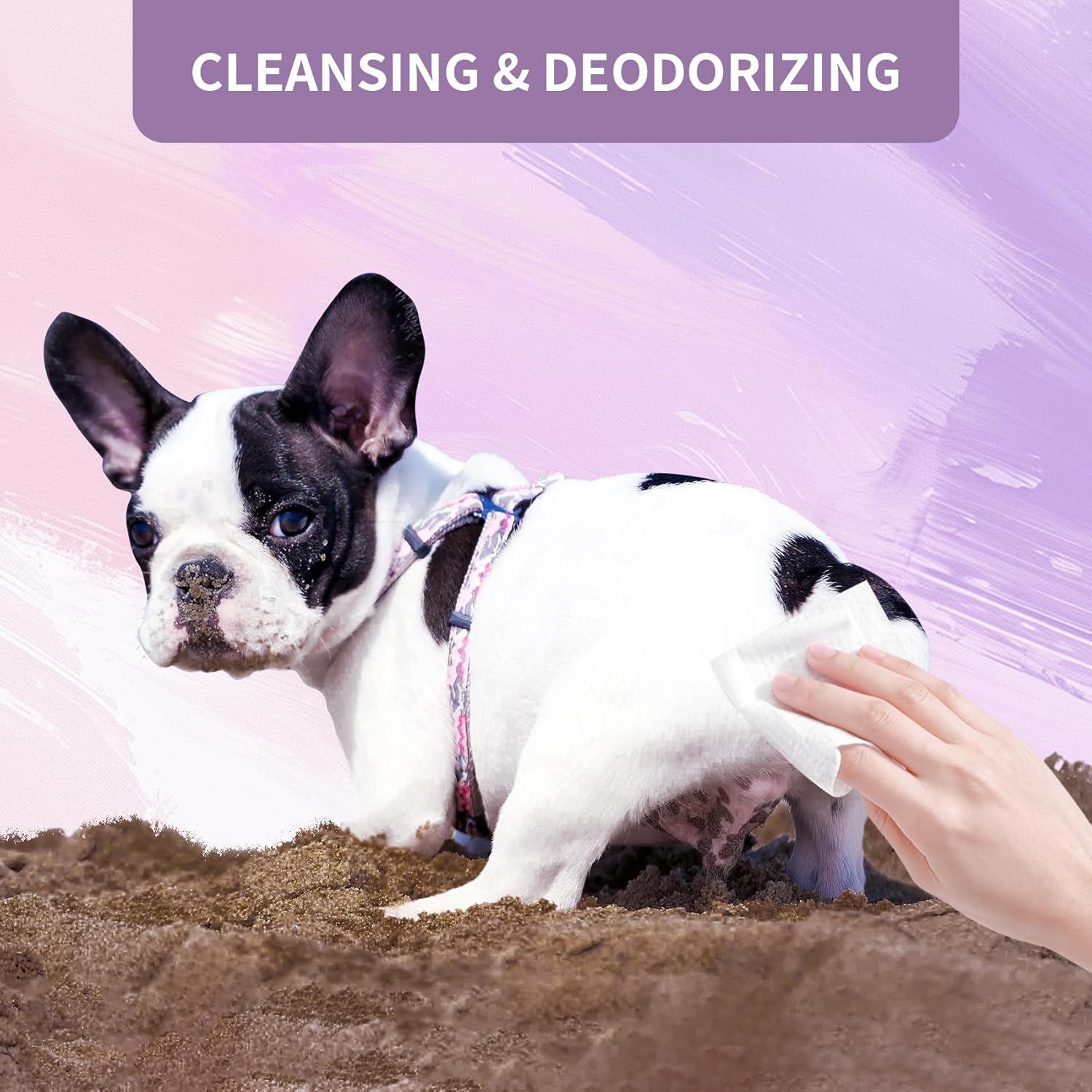 IMMHABI 400 PCS Pet Wipes for Paws and Butt Hypoallergenic Pets Cleansing & Deodorizing Anal Gland Hygienic Puppy Wipes for Dogs Face and Body Wipes Cleaning Fur Doggie Wipes Doggy Wipes (Lavender) - Image 3