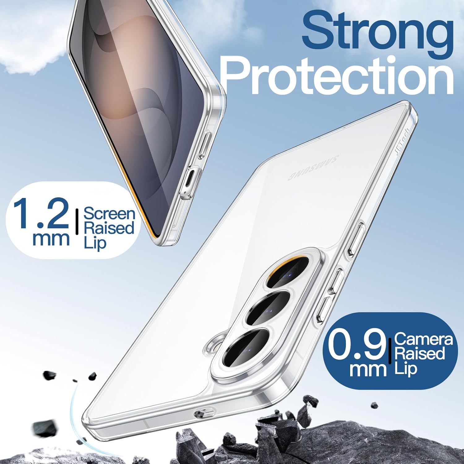 JETech Case for Samsung Galaxy S26, Camera Lens Full Protection, Non-Yellowing Shockproof Bumper Phone Cover, Anti-Scratch Hard PC Back (Clear) - Image 4