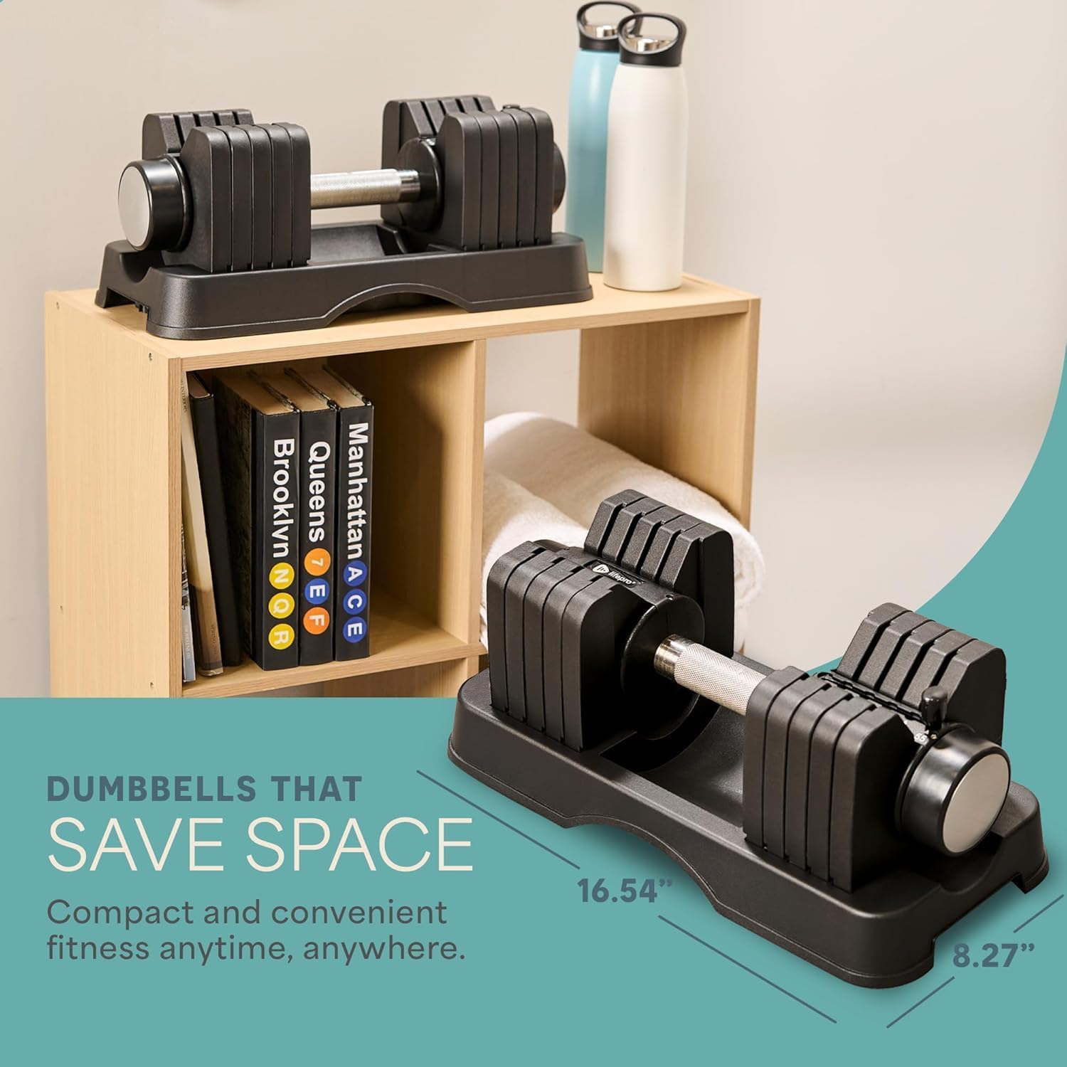 Lifepro Adjustable Dumbbells Set – Quick Adjustment, Anti Slip Handle – Space Saving & Strength Training Weights for Home Gym Exercise & Fitness - Image 5