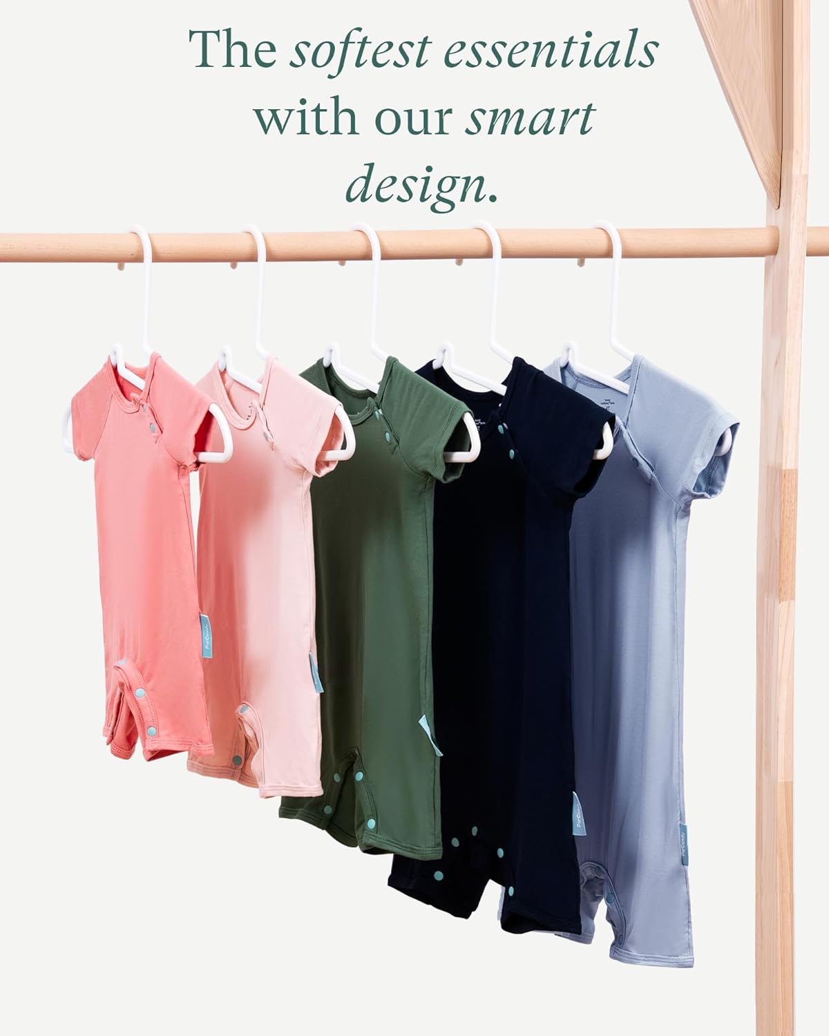 SuperSoft Short Sleeve Baby Romper, Unisex Bamboo Viscose One-piece Summer Pajamas, Boy Girl Footless Jumpsuit Snap Closure - Image 7