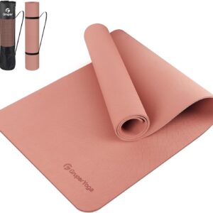 Gruper Yoga Mat Non Slip, 72″L x 24″W x 0.24″/0.32″TH, Anti-Tear Exercise Mat with Carrying Strap and Bag, Pro TPE Yoga Mats for Women, Workout Mats for Home, Pilates and Floor Exercises