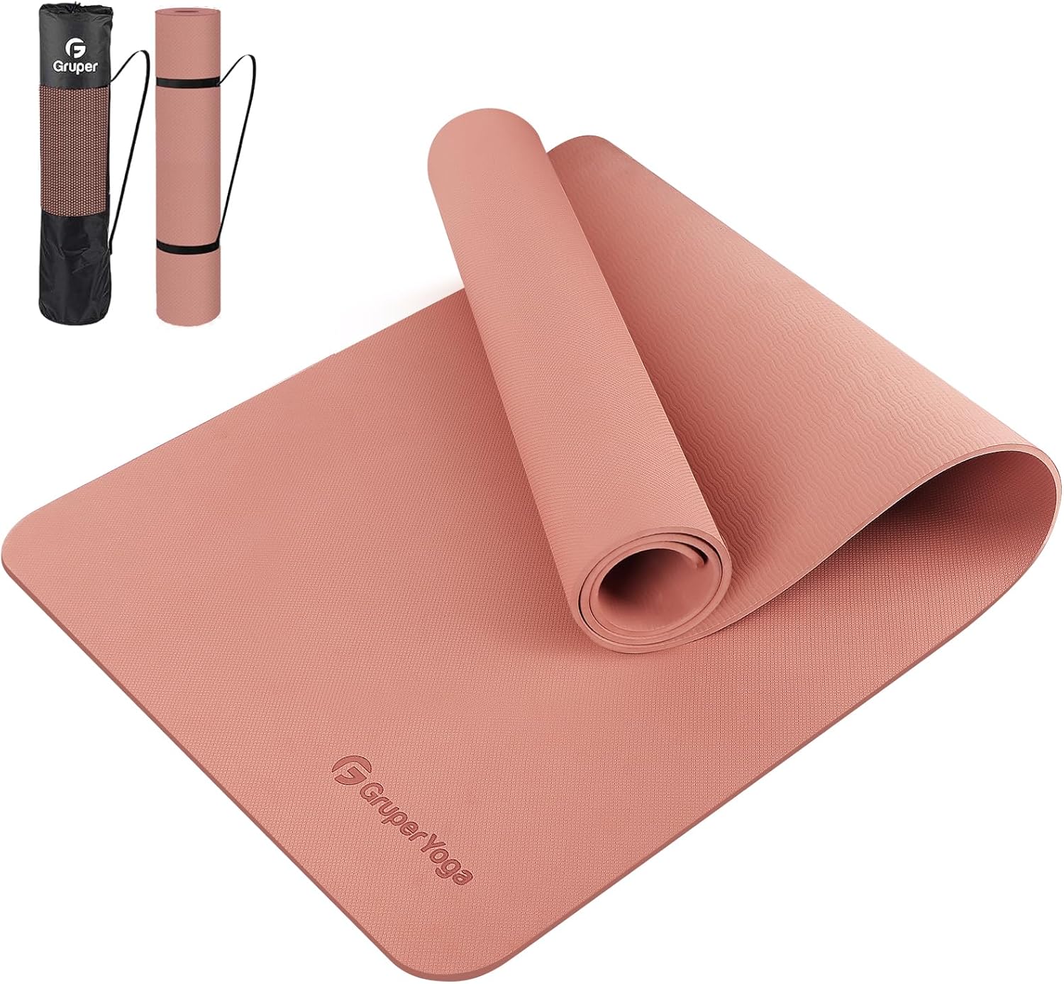 Gruper Yoga Mat Non Slip, 72"L x 24"W x 0.24"/0.32"TH, Anti-Tear Exercise Mat with Carrying Strap and Bag, Pro TPE Yoga Mats for Women, Workout Mats for Home, Pilates and Floor Exercises