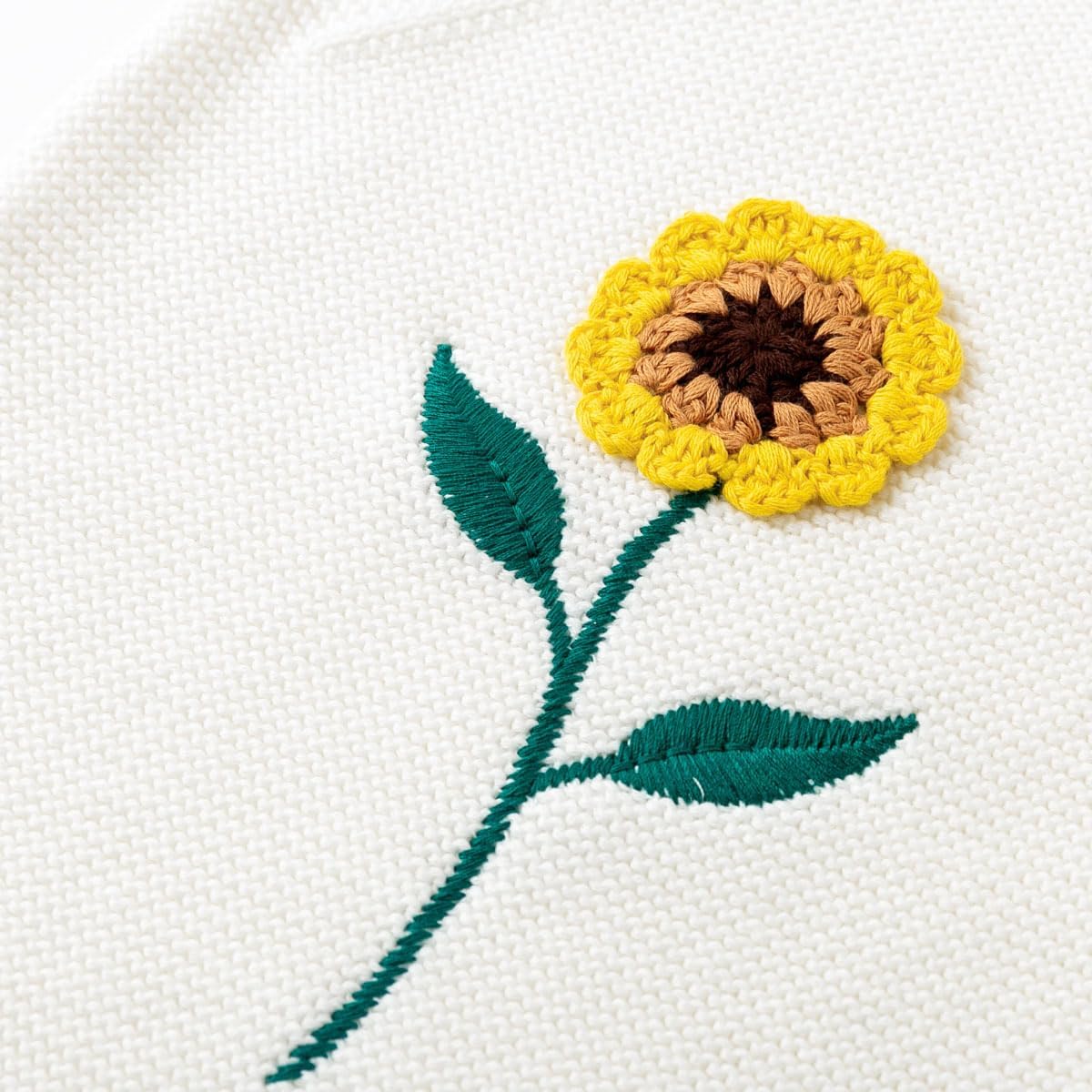 Simplee kids Baby Girls Sunflower Knit Rompers Knit Clothes for Newborn Baby Girls - Image 4