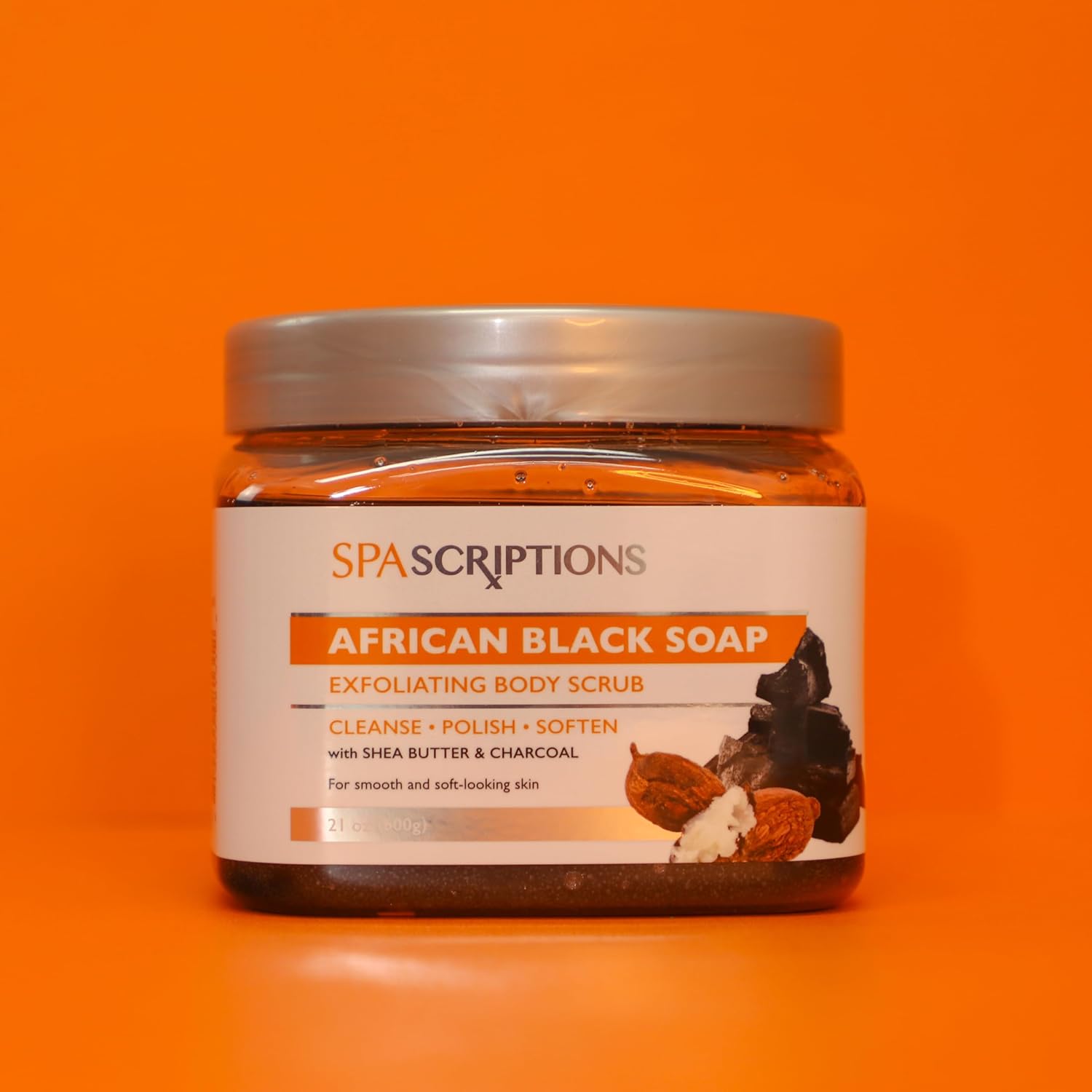 SpaScriptions African Black Soap Sugar Scrub - Detoxifying Body Scrub Exfoliator with Shea Butter & Charcoal, Ideal for Oily or Congested Skin, Supports Deep Pore Cleansing & Clarifying Skin, 21 oz - Image 2