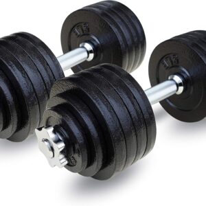 Adjustable Weight Cast Iron Dumbbells Set 105lbs