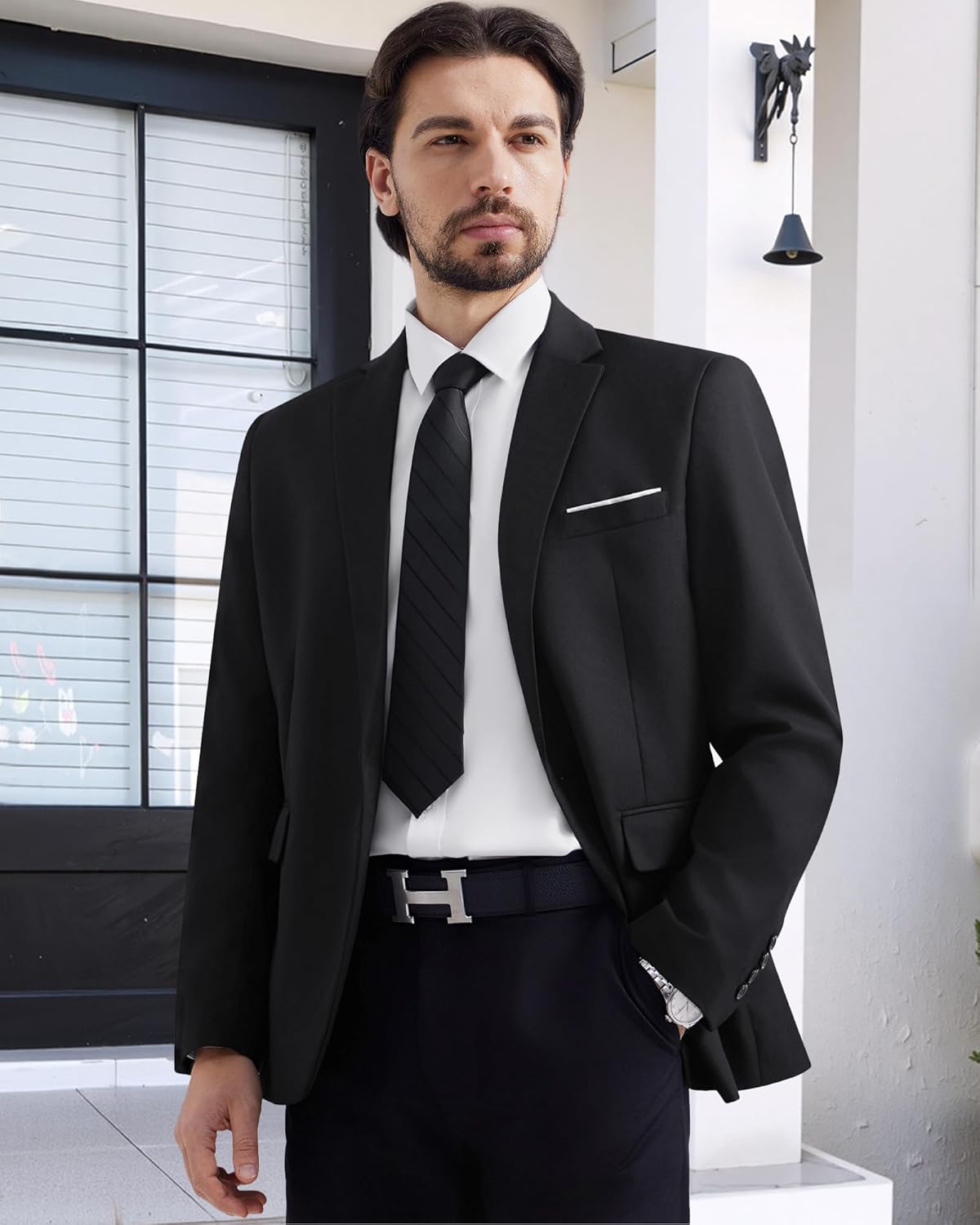 MAGE MALE Men's One Button Blazer Casual Solid Color Suit Jacket Slim Fit Lightweight Sport Coats Blazers - Image 4