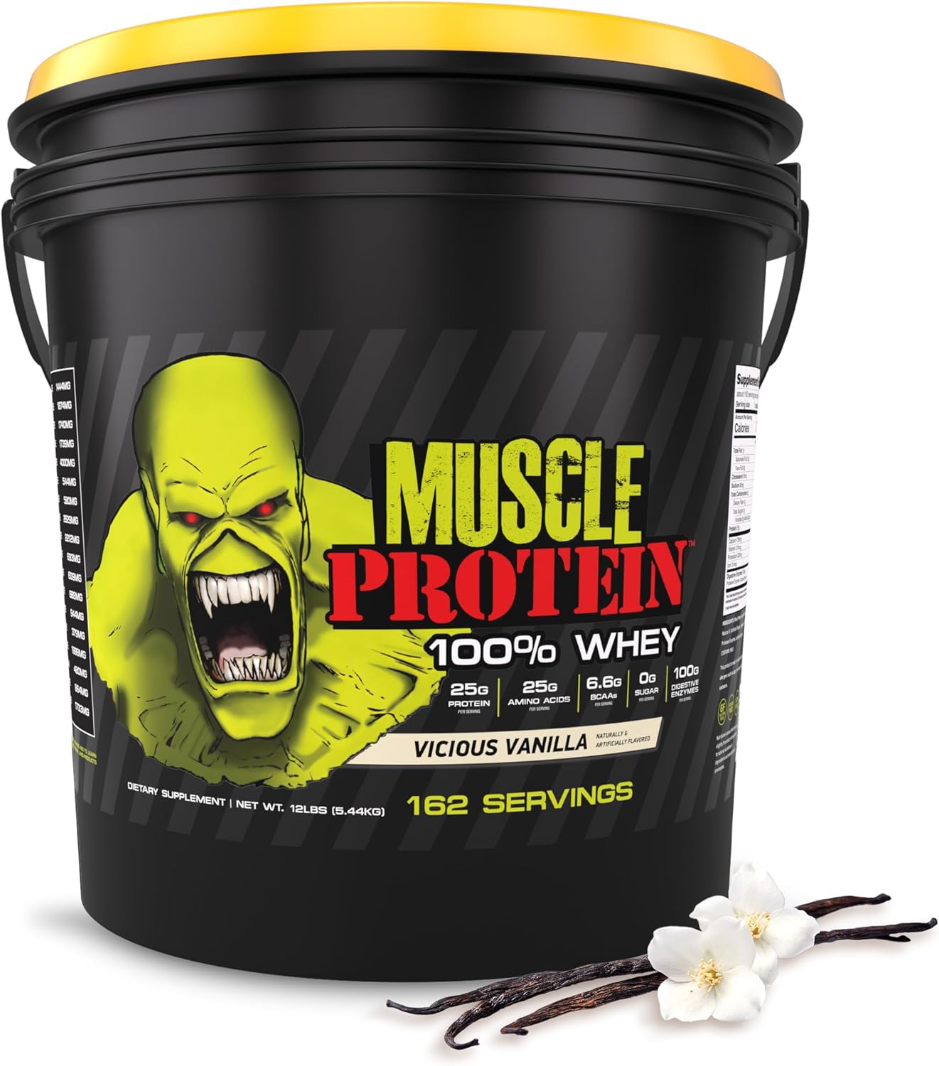 COLOSSAL LABS Muscle Whey Protein Flavored Protein Powder, 25,000mg Amino Acids/Serving, Cold Filtered(Packaging May Vary) (12 Pound (Bucket), Vanilla)