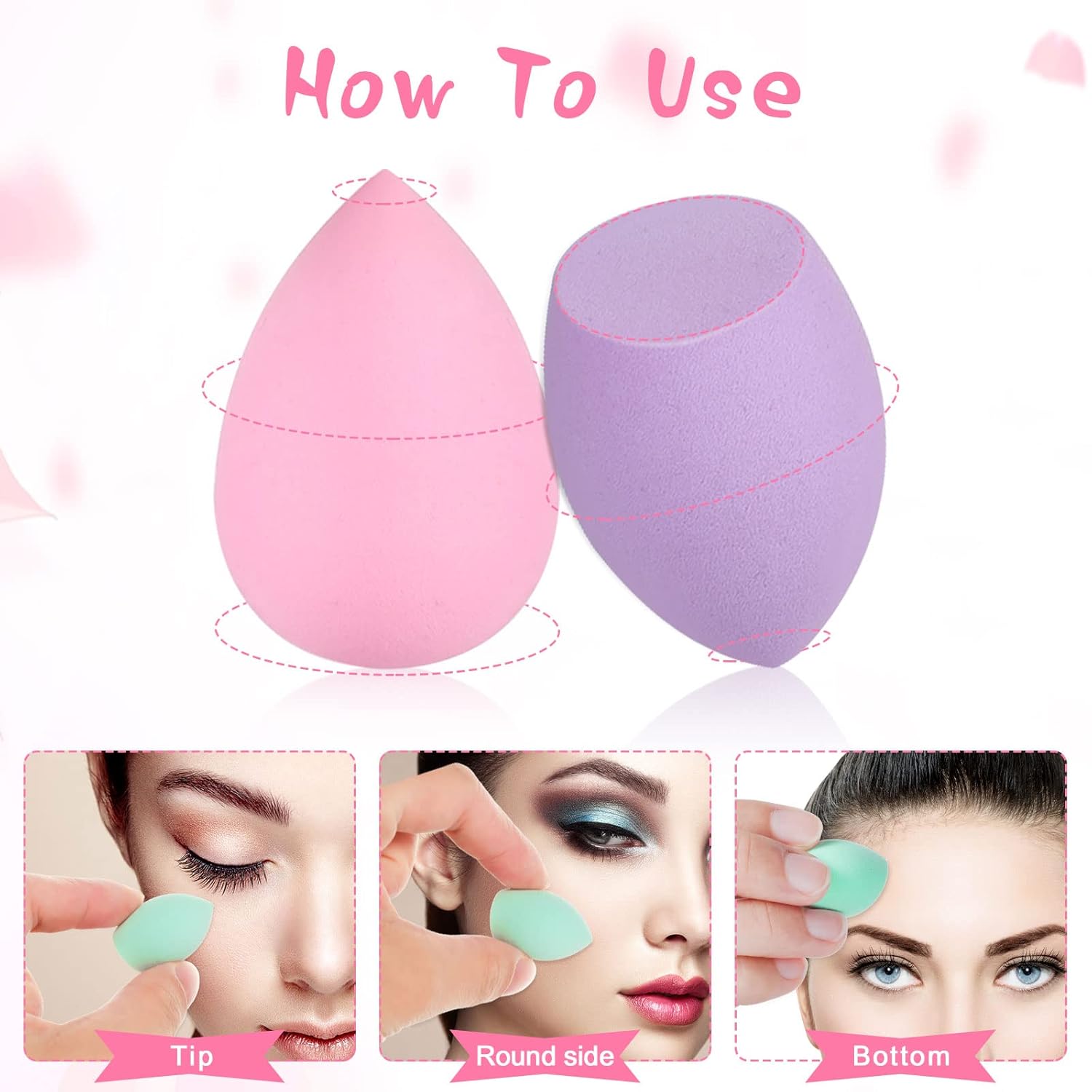 40Pcs Mini Makeup Sponge Multi Colored Beauty Sponges Professional Foundation Sponge Super Soft Facial Makeup Tools for Foundation, Powder, Liquid - Image 3