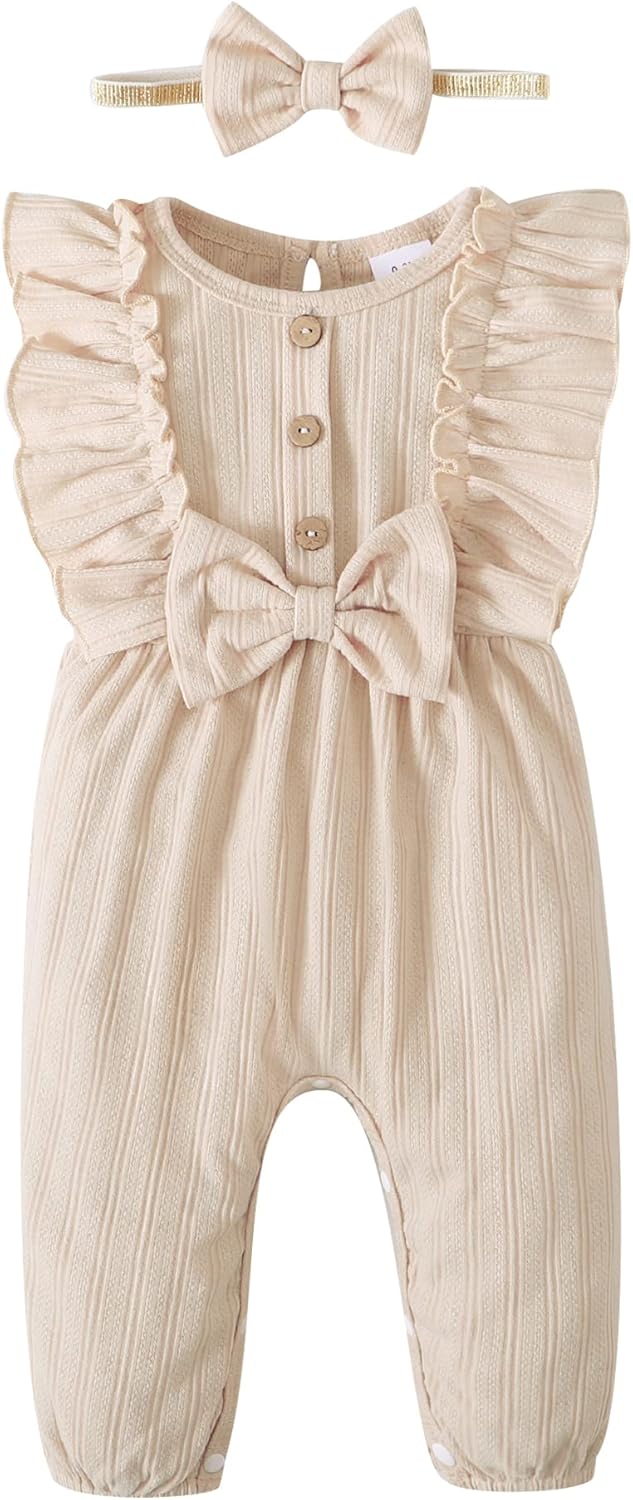 Mioglrie Newborn Baby Girl Clothes One Piece Jumpsuits Clothes Short Sleeve Rompers Summer Clothes for Baby