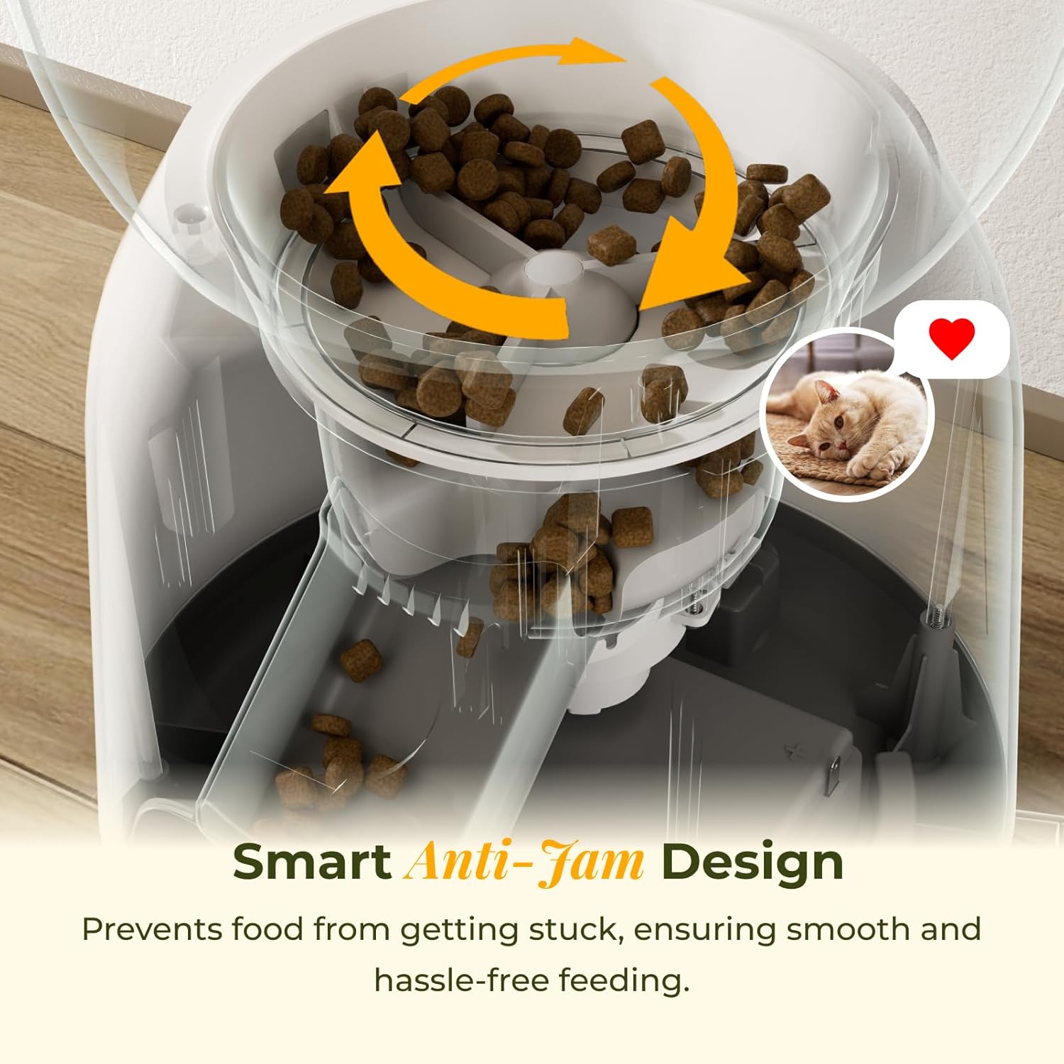 ARENTI Automatic Cat Feeder and Water Dispenser with Camera, 2K Adjustable View & Invisible Privacy Mode, 4.5L Cat Food Dispenser Fountain Combo, 5G/2.4G WiFi, 2-Way Audio, AI Alerts, Battery Backup - Image 8