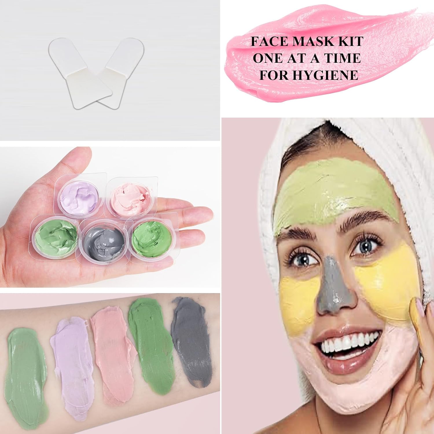 Clay Mask Set 20 Pods, Face Mask Skin Care, Green Tea, Turmeric, Dead Sea Mud, Rose, 24K Gold, Eggplant, Avocado, Mud Mask Deep Cleansing Skin, Blackhead Removal, Men & Women Facial Mask - Image 4