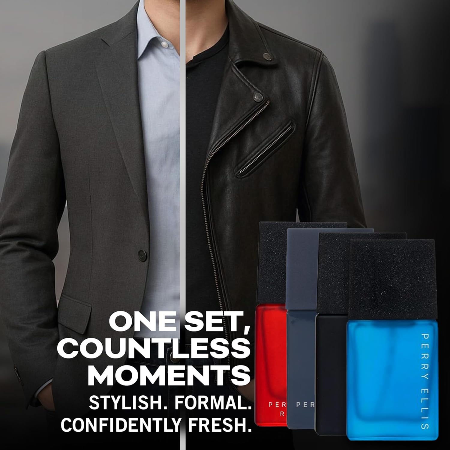 Perry Ellis Men's Mini Coffret Gift Set - Red Sky, Sky, Midnight, Pure Blue - 4-pack of .25 fl oz EDT mini travel sprays - Image 4