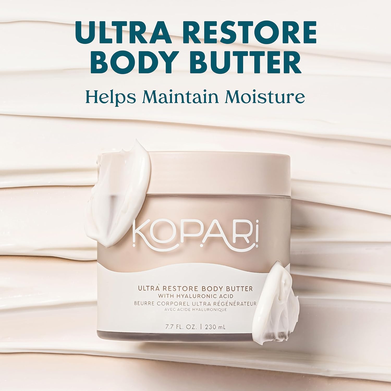 Kopari Ultra Restore Body Butter, Whipped Lightweight Formula, Hyaluronic Acid & Mango Seed Butter, Deep & Long-Lasting Moisture, Coconut 7.7 oz - Image 2