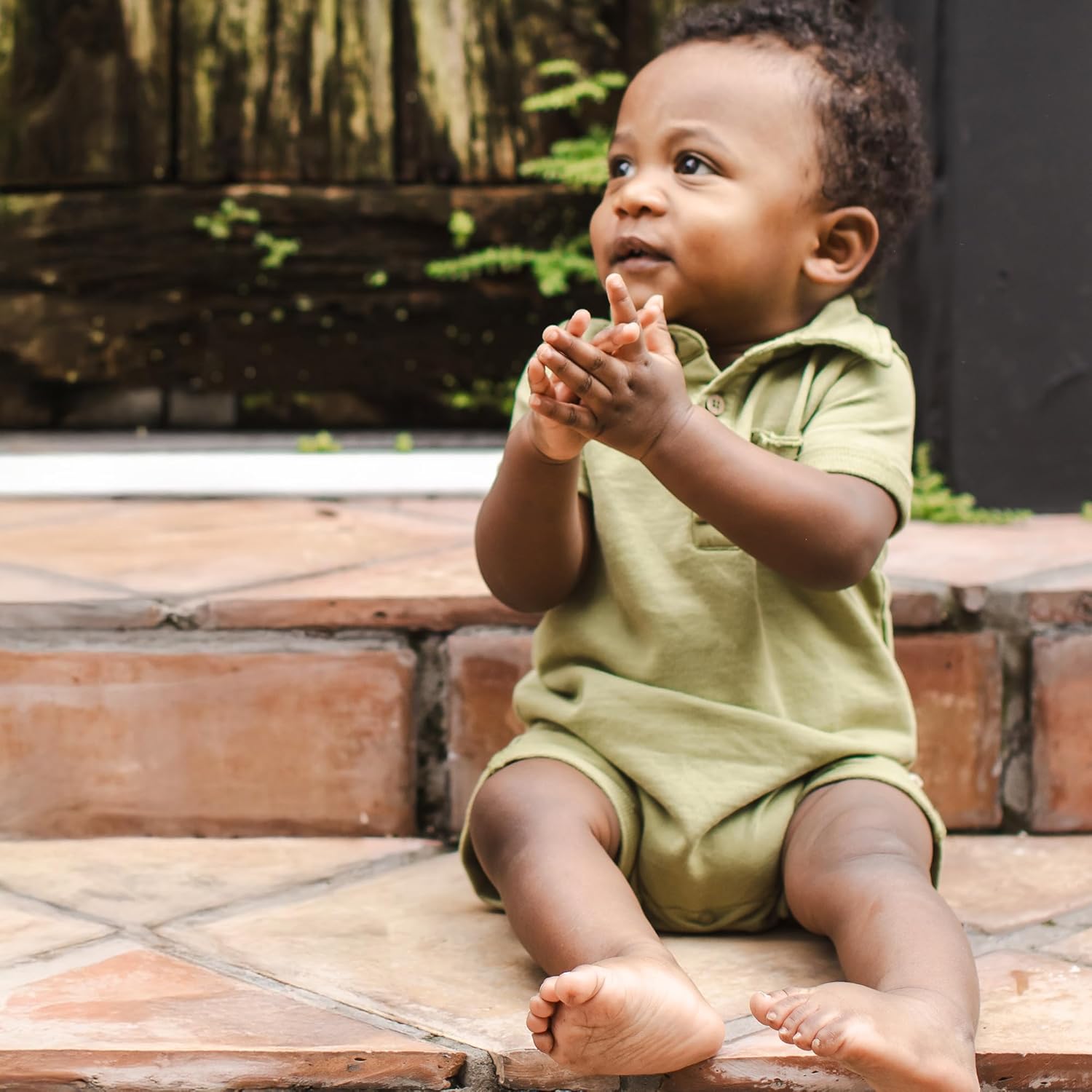 Burt's Bees Baby Boys Polo Romper, 100% Organic Cotton One-piece Shortall and Layette Set - Image 3
