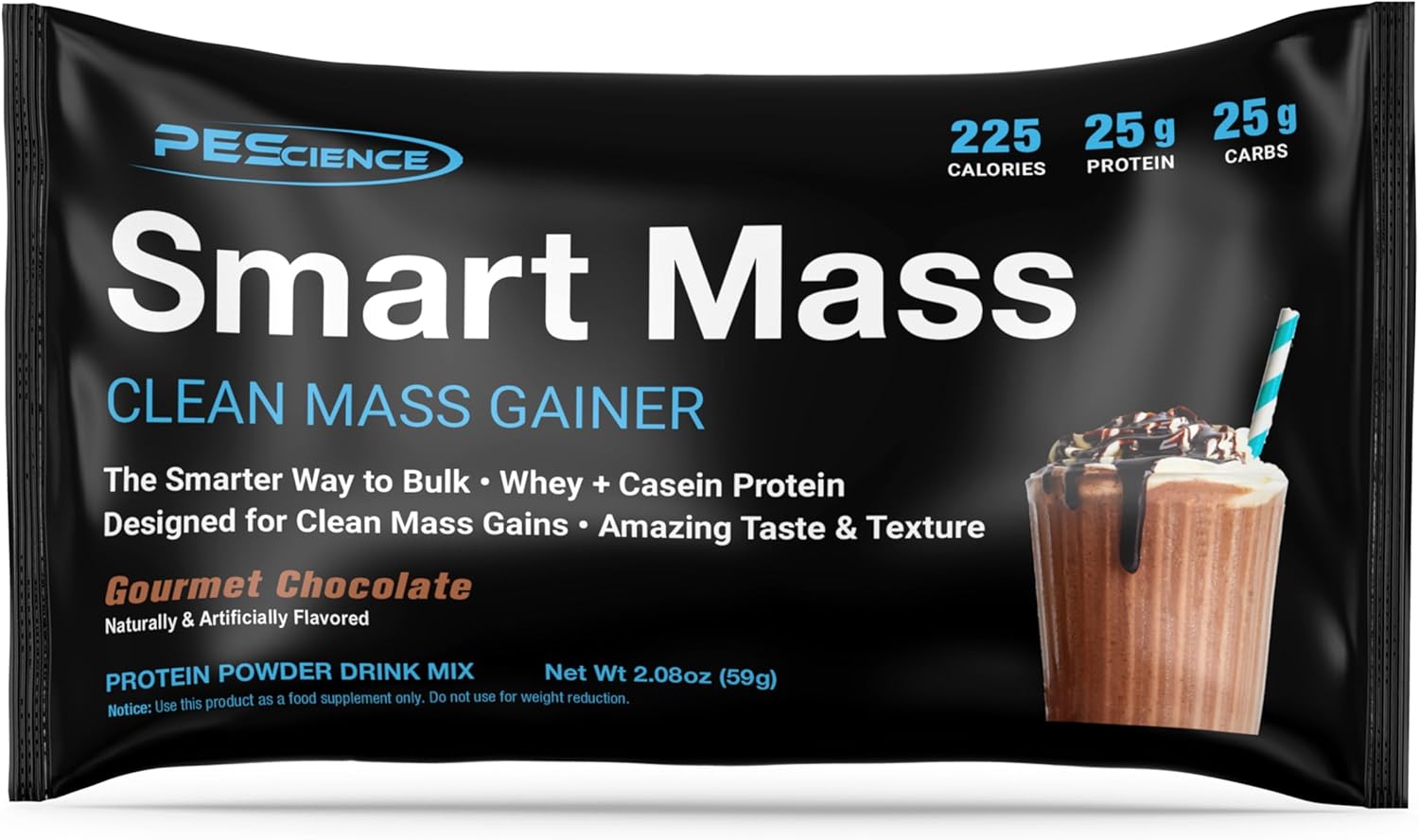 PEScience Smart Mass Gainer, Lean Muscle Weight Gainer, Whey Protein & Casein Protein Blend with Slow-Digesting Carbs, Maltodextrin-Free, Gourmet Chocolate, 14 Packets - Image 7