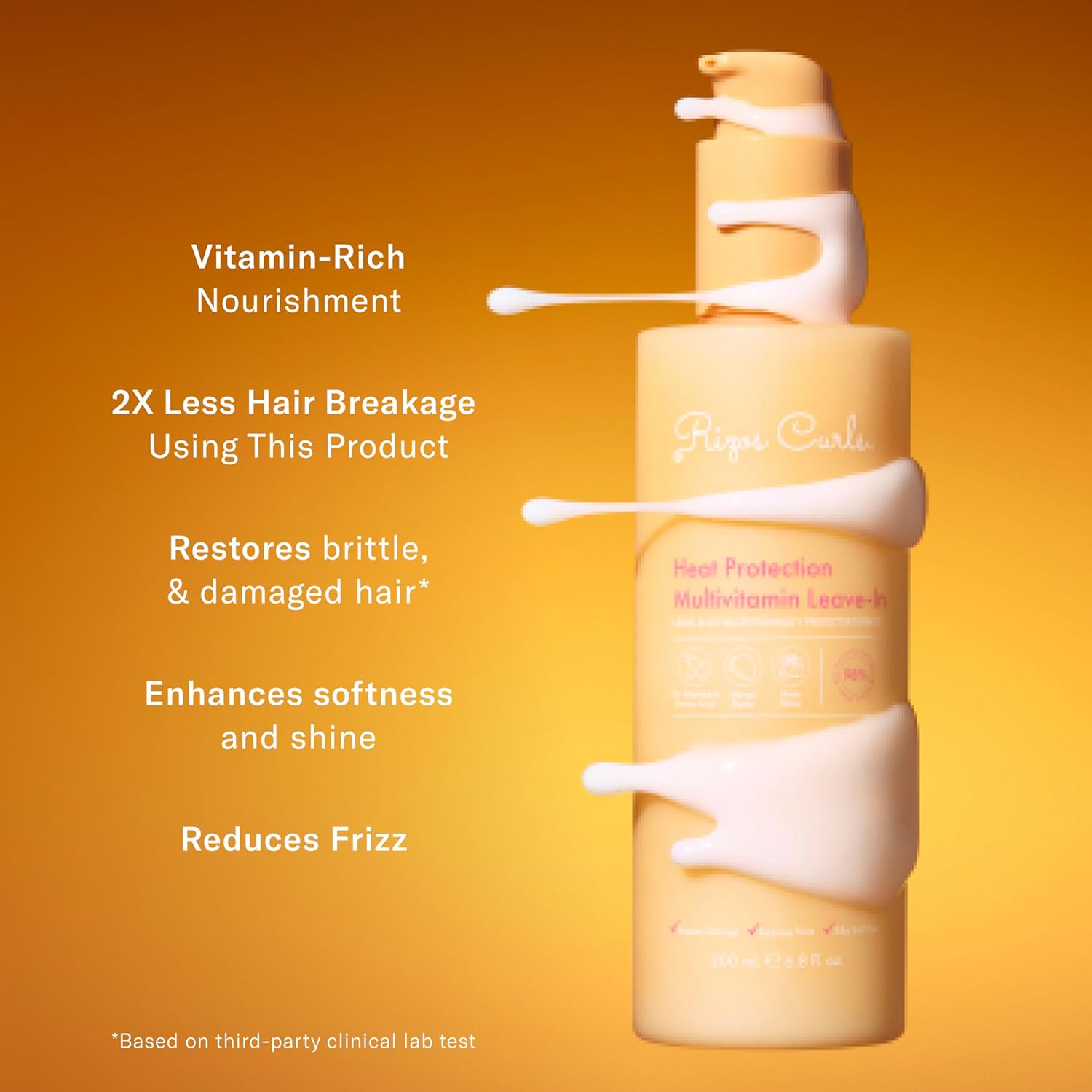 Rizos Curls Multivitamin Leave-In Heat Protection Up to 450°F – Strengthen, Repair & Add Shine to Straight, Wavy, Curly, Coily Hair Types 1a–4c – Sulfate & Paraben Free - Image 6