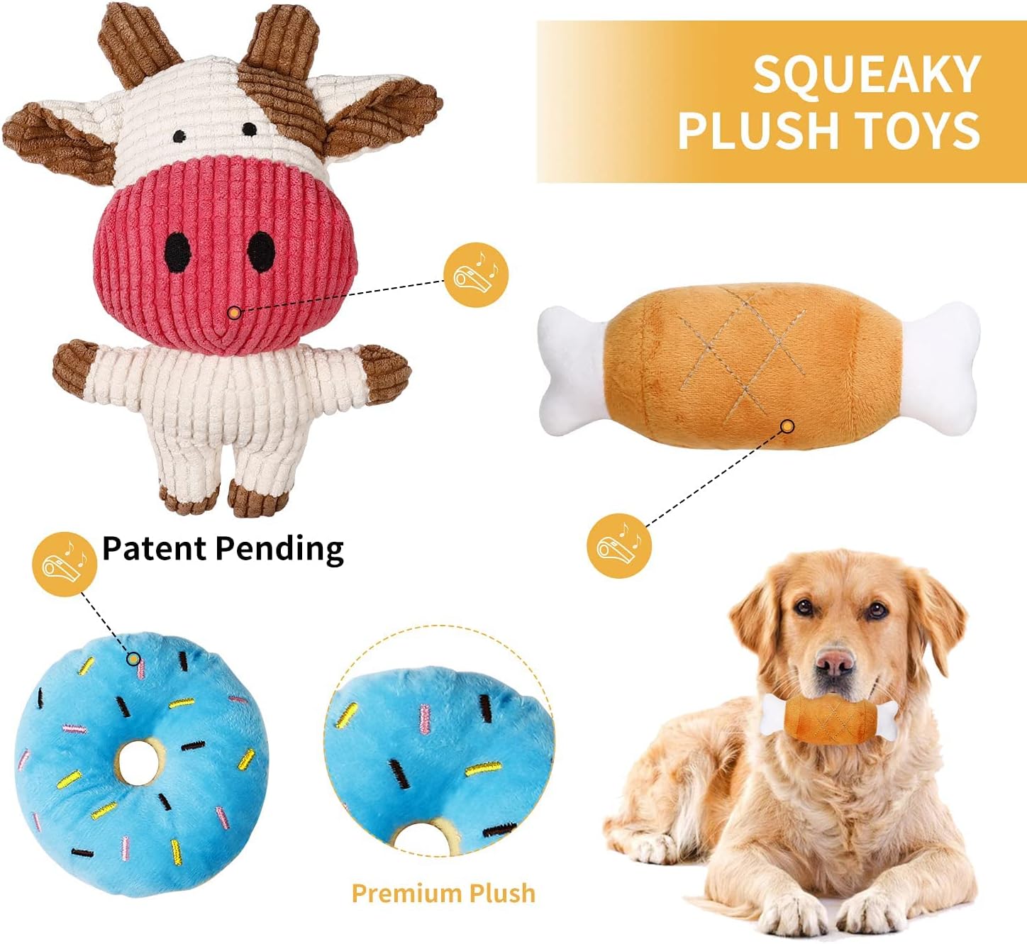 Toozey 7 Pack Small Dog Toys, Puppy Teething Toys, Durable Ropes Chew Toys, Cute Calf Squeaky Dog Toys, Non-Toxic and Safe - Image 2