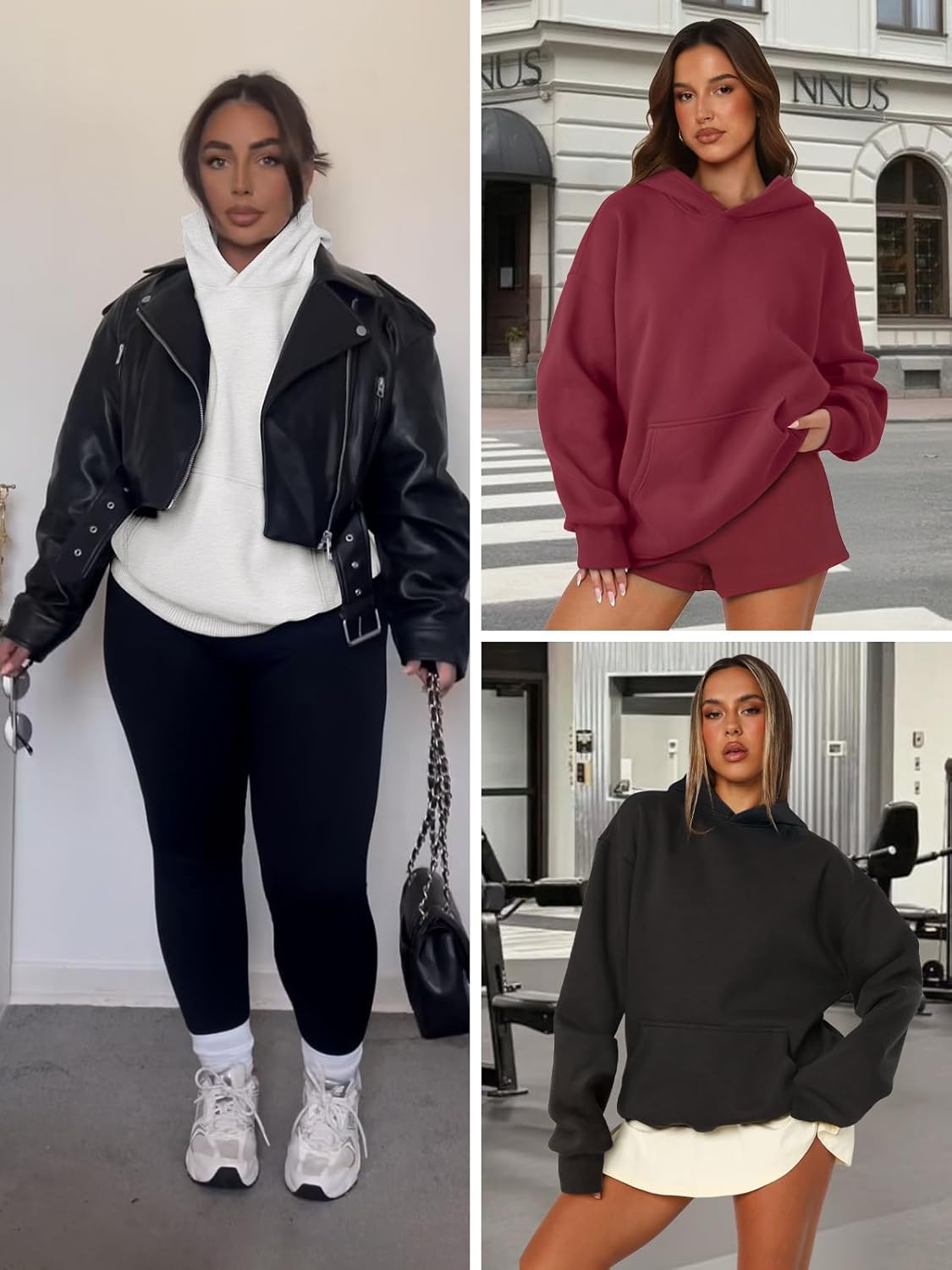 ATHMILE Womens Oversized Hoodies Fleece Sweatshirts Long Sleeve Sweaters Pullover Fall Clothes with Pocket - Image 5
