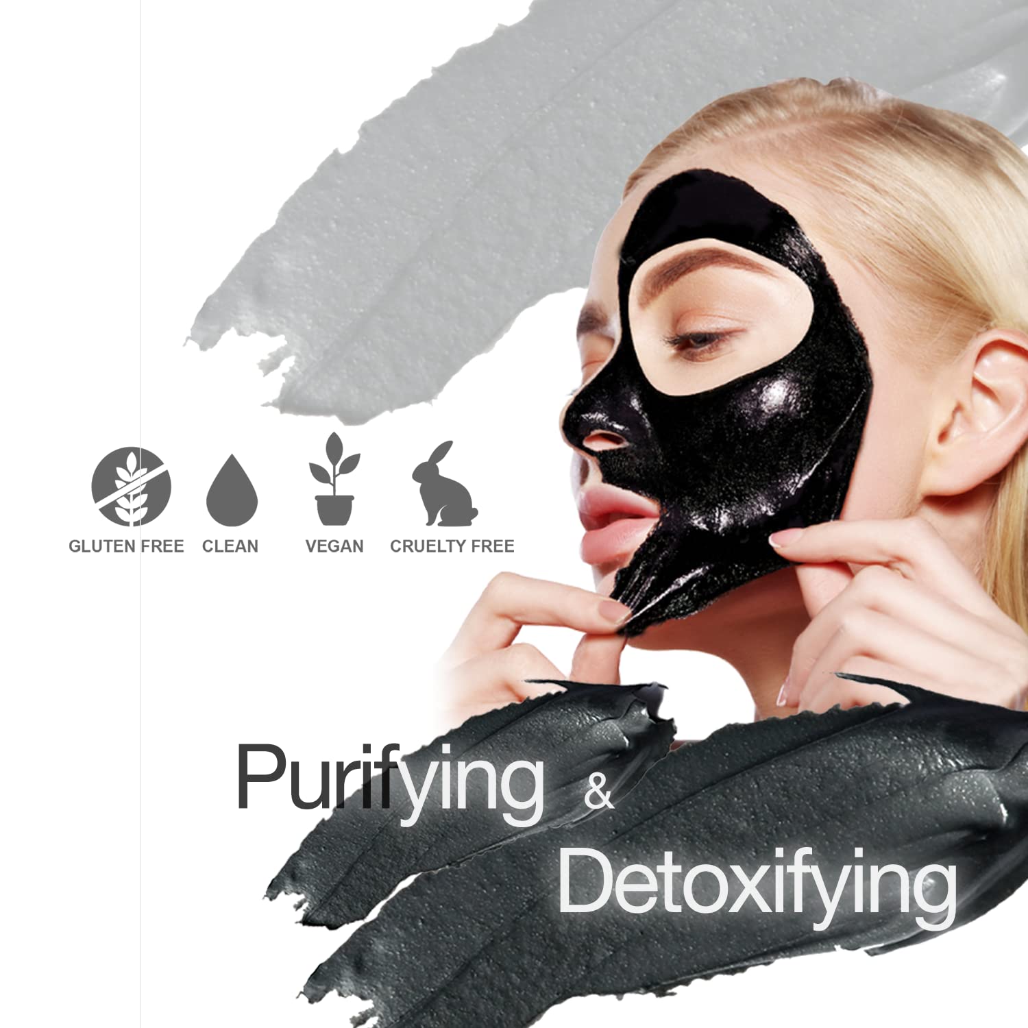 Epielle Black Charcoal Peel Off Face Mask | Deep Pore Cleansing with Activated Charcoal | Detoxifying and Purifying Blackhead Remover Mask | 6.0 fl oz | 2 Bulk Pack - Image 3