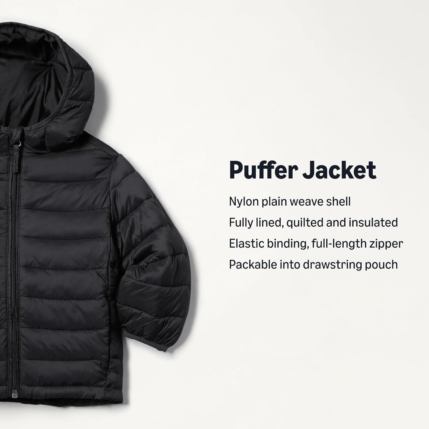 Amazon Essentials Boys and Toddlers' Lightweight Water-Resistant Packable Hooded Puffer Jacket, Insulated - Image 2