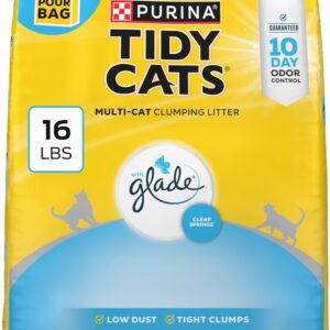 Purina Tidy Cats Clumping Multi Cat Litter, Glade Clear Springs – 16 lb. Bag