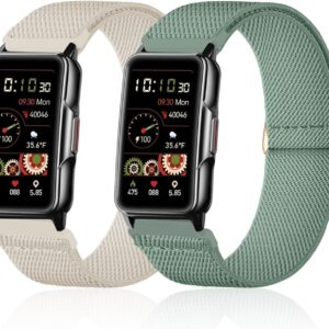 2 Pack Stretchy Nylon Watch Bands Compatible with Mindrose H80 1.47 inch Smart Watch,Loop Soft Elastic Watch Straps for Mindrose H80 Fitness Trackers IP68 for Women Men