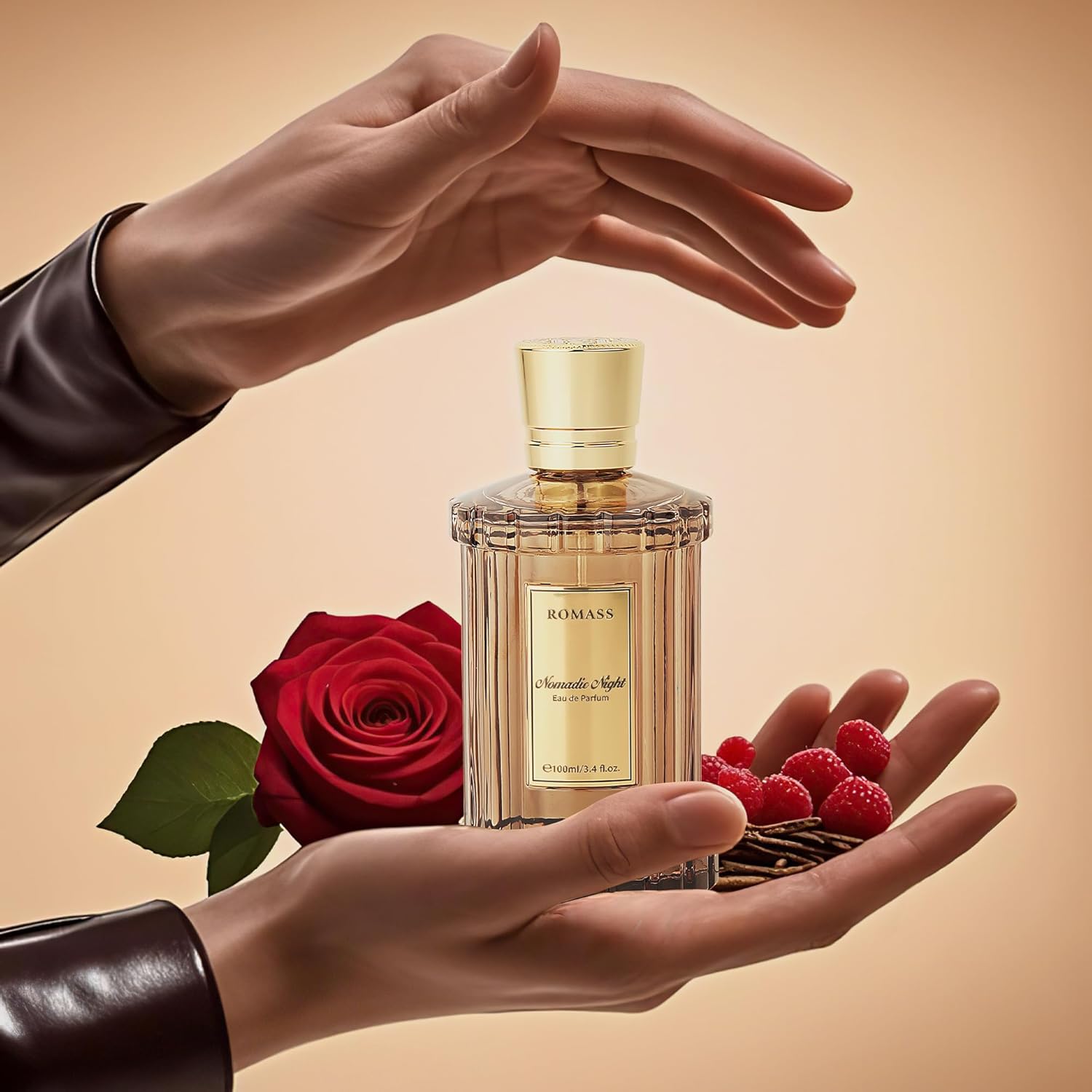 ROMASS Nomadic Night Eau de Parfum Spray - 3.4oz/100ml, Unisex Fragrance with Smoked Oud, Desert Sage, Rose & Raspberry Notes, Warm Woody Scent - Image 5