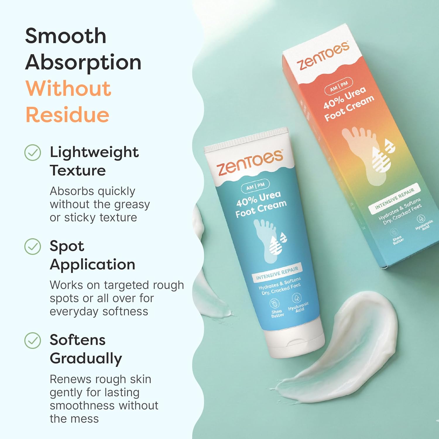 ZenToes Urea Cream 40 Percent for Feet | Foot Lotion for Dry Cracked Heels and Feet | Intense Dry Feet Softening and Hydration for Skin | Heel Balm and Moisturizing Care | 5oz - Image 7
