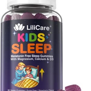 Kids Sleep Gummies – Magnesium Glycinate Gummies, Melatonin Free Sleep Aid | Magnesium, Calcium, D3, B6, L Theanine | Kid Melatonin Alternative for Restful Sleep (Pack of 1)