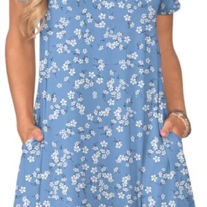 lionstill Women’s Casual T Shirt Dress Summer Short Sleeve Swing Dresses with Pockets