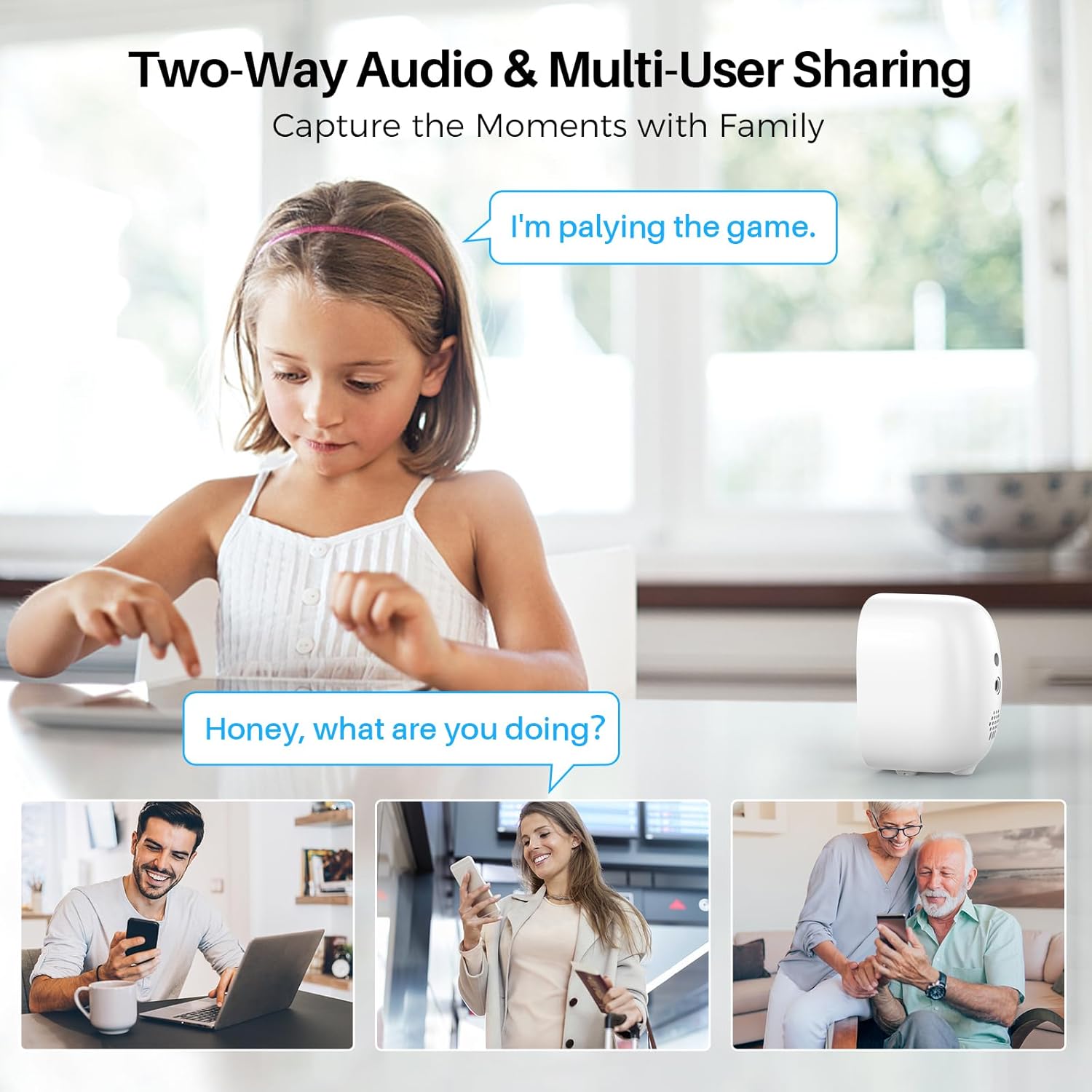 Security Cameras Wireless Outdoor Indoor, 2K Battery Powered WiFi Camera for Home Security, AI Motion Detection, Color Night Vision, IP66 Weatherproof, 2-Way Talk, Siren Alarm, SD/Cloud Storage - Image 5
