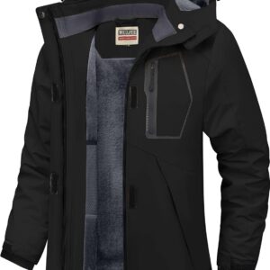 WULFUL Women’s Waterproof Ski Jacket Warm Winter Coats Windproof Winter Jackets for Women Fleece Lined Windbreaker with Hood