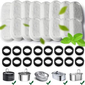 Cat Water Fountain Filters,Cat Fountain Replacement Filters for Stainless Steel 108oz/3.2L&67oz/2L Adjustable Water Flow Pet Water Fountain,Dog Water Fountain (16+16 Pack)