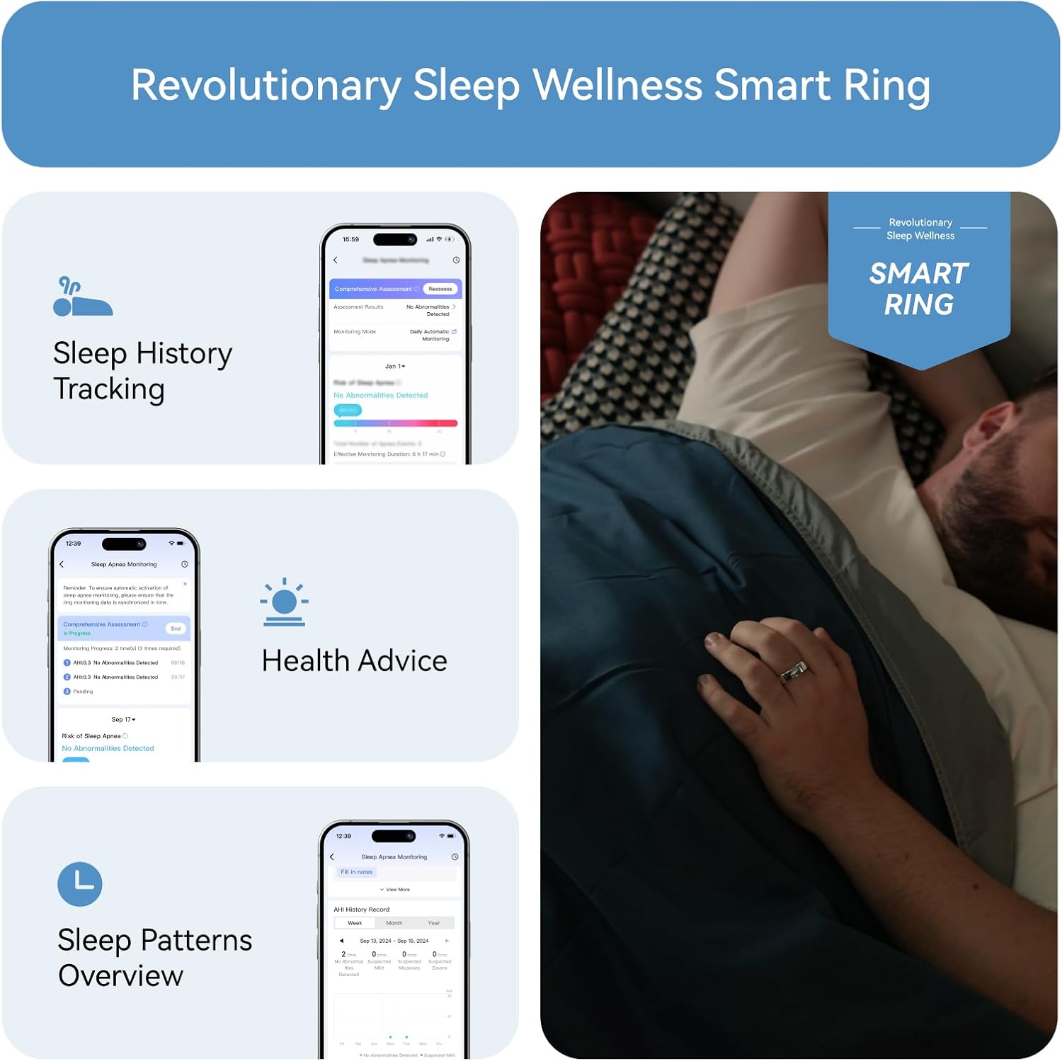 RingConn Gen 2, World’s First Smart Ring with Sleep Apnea Monitoring, No APP Subscription, 12-Day Battery Life, Stress/Heart Rate/Women's Health Tracker, Android & iOS Compatible (Silver, Size 8) - Image 4