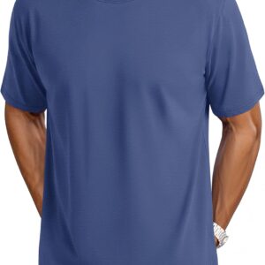 Cotrasen Mens T-Shirts Short Sleeve Cotton Crew Neck Lightweight Moisture Wicking Casual Soft Basic Plain Tee Shirts